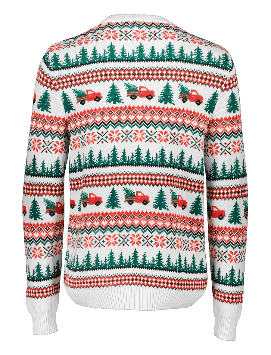 Lindbergh - Winter village jaqucard o-neck knit - rundhalsad - off white - 2
