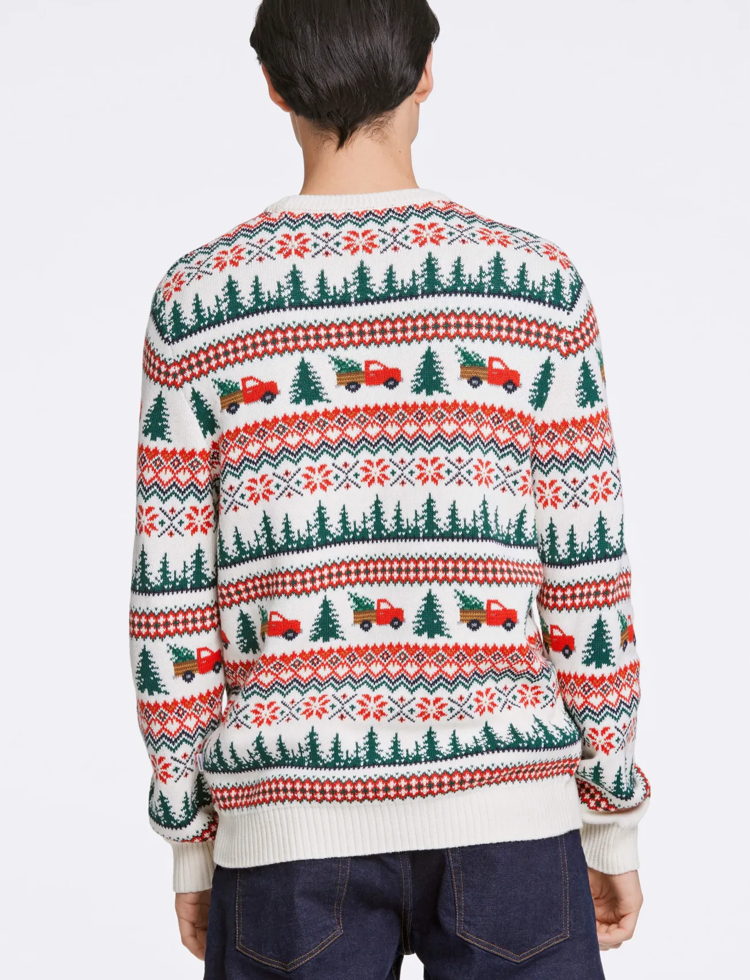 Lindbergh Winter Village Jaqucard O-Neck Knit stickade tröjor herr – bild 3