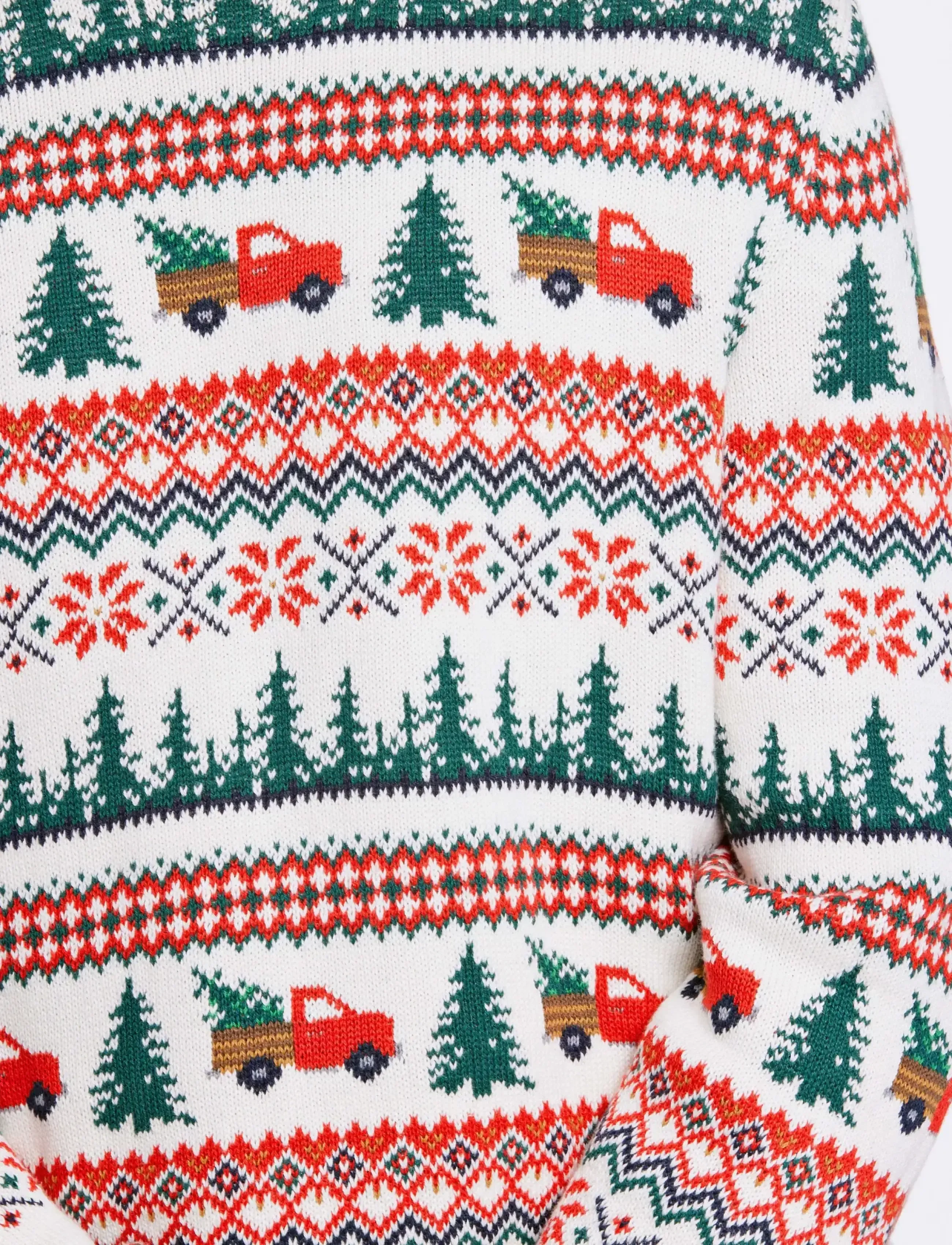 Lindbergh - Winter village jaqucard o-neck knit - rundhalsad - off white - 5