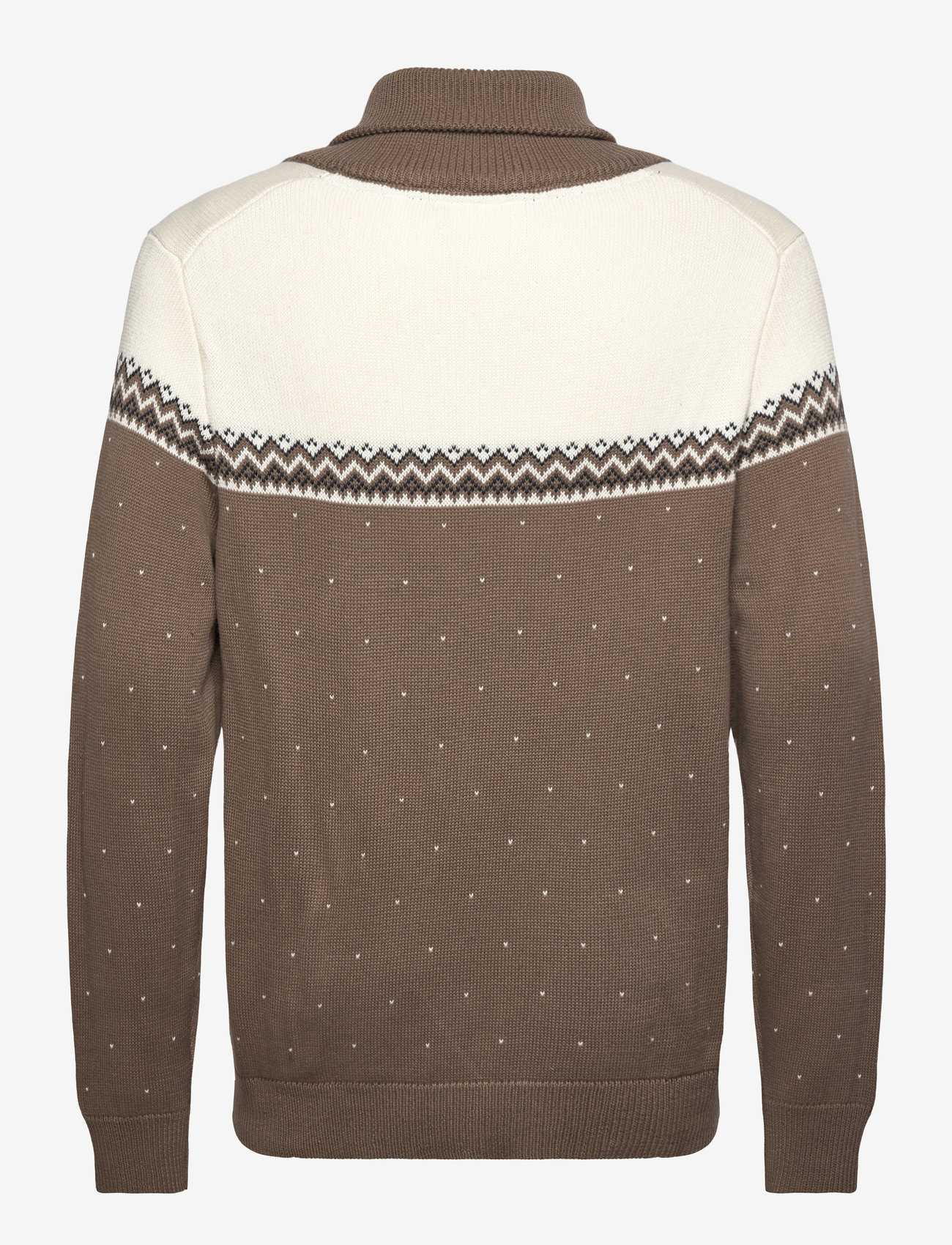 Lindbergh - Xmas shawl collar knit - v-necks - brown - 1