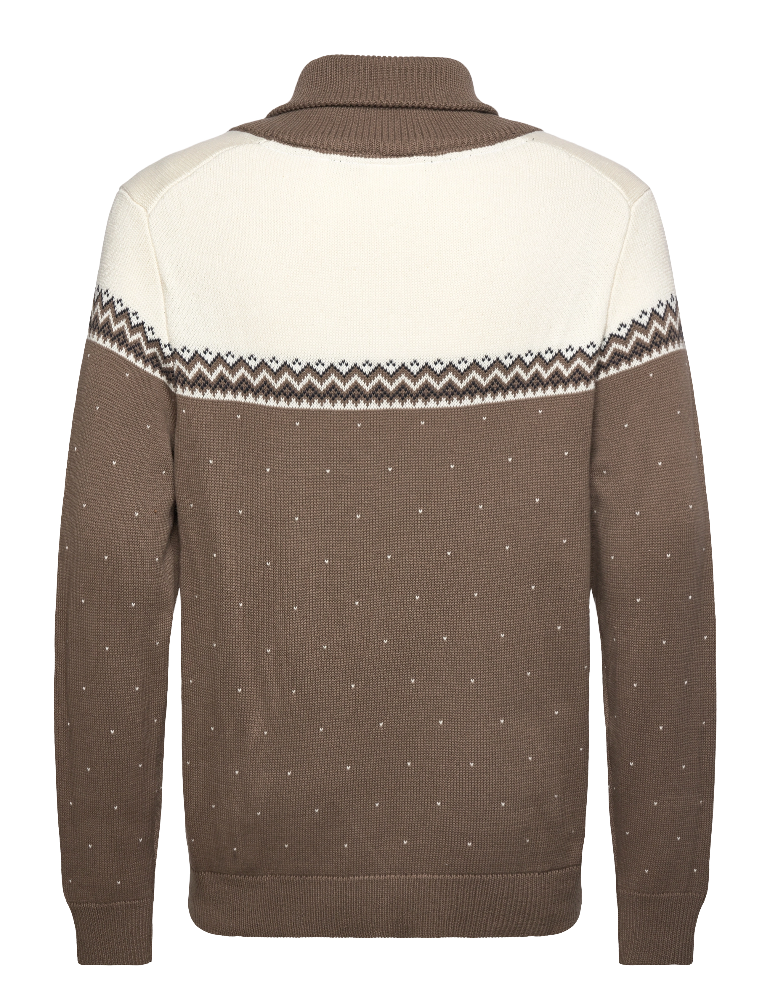 Lindbergh - Xmas shawl collar knit - v-hals - brown - 1
