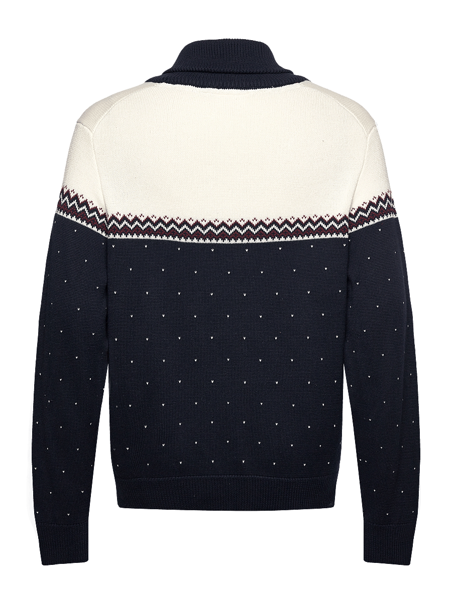 Lindbergh - Xmas shawl collar knit - v-kaelusega - navy - 1
