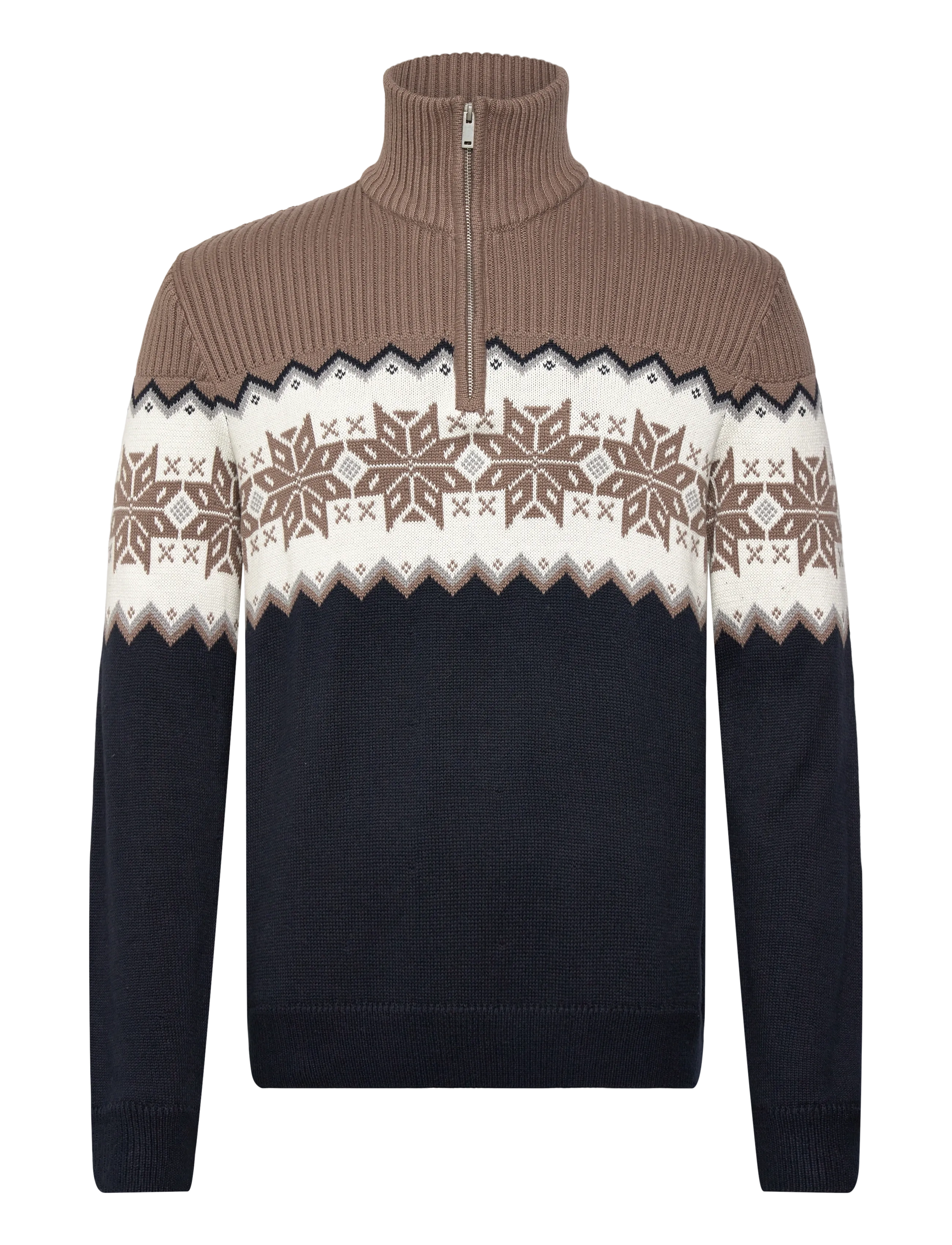 Lindbergh Jacquard Half Zip Christmas Knit, XL, Knitwear, Mehrfarbig/gemustert - Jumpers, Männerswear