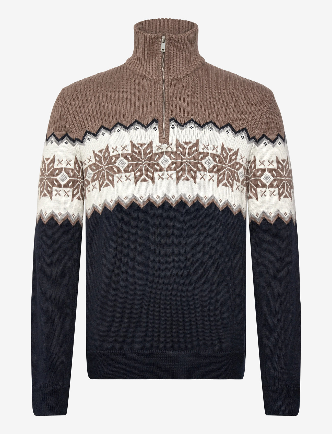 Lindbergh - Jacquard half zip christmas knit - halfzip strik - navy - 0