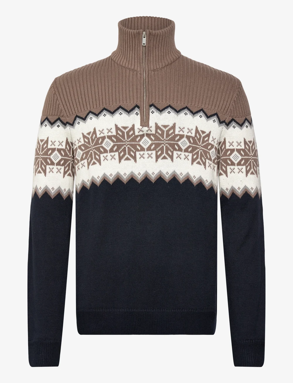 Lindbergh - Jacquard half zip christmas knit - pullover mit halbem reißverschluss - navy - 0