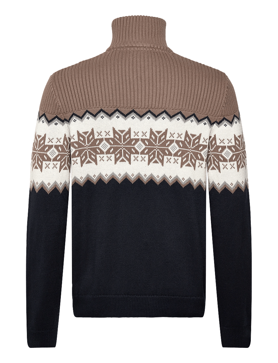 Lindbergh - Jacquard half zip christmas knit - halfzip strik - navy - 1
