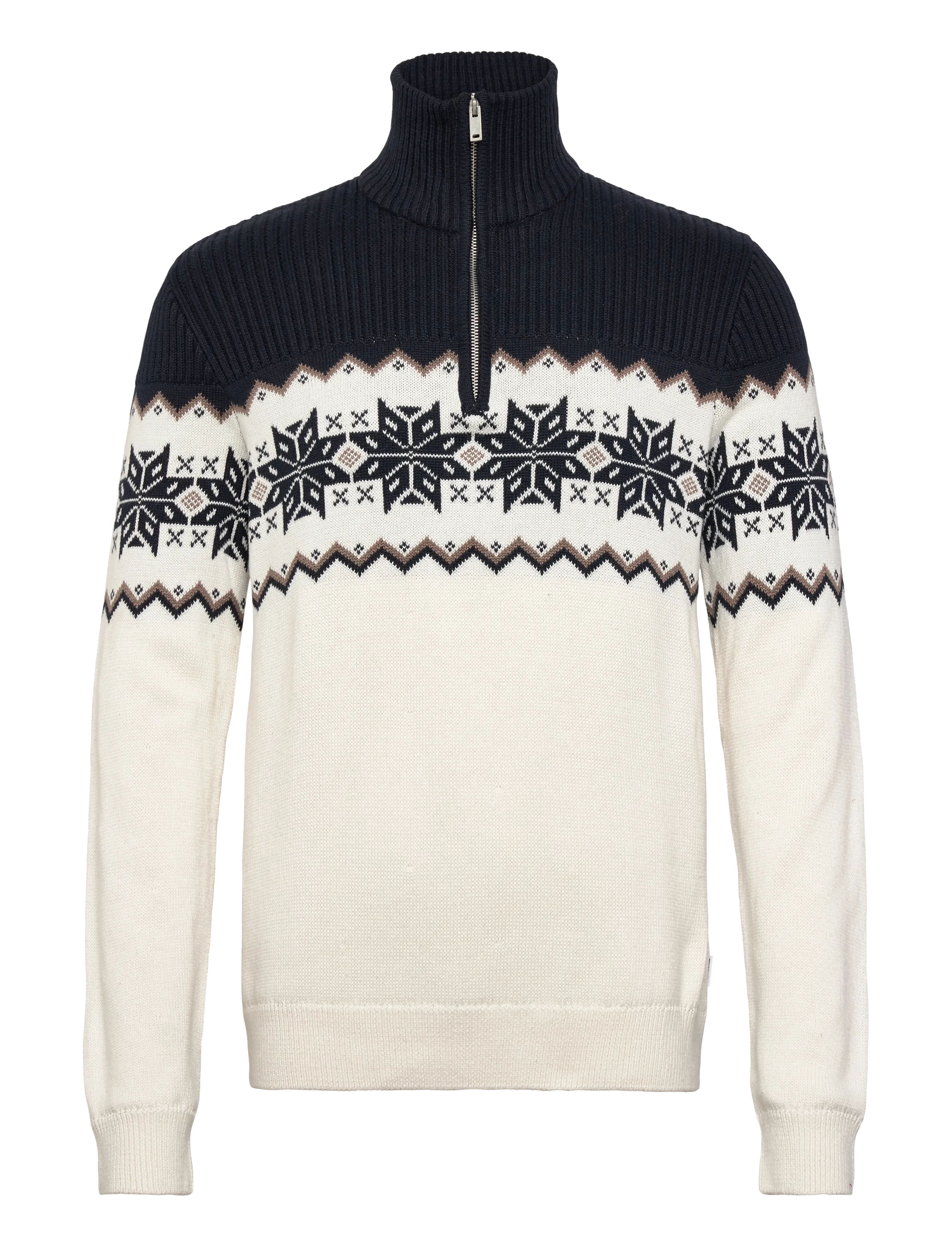 Lindbergh Jacquard Half Zip Christmas Knit, S, Knitwear, Mehrfarbig/gemustert - Jumpers, Männerswear