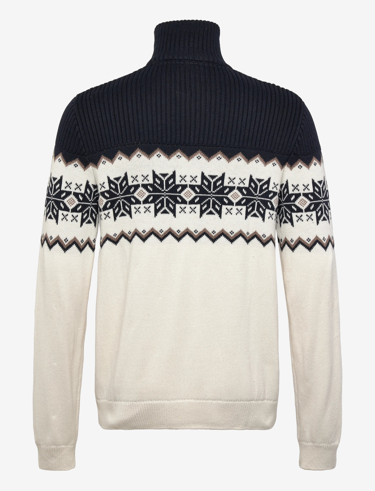 Lindbergh - Jacquard half zip christmas knit - halfzip strik - off white - 1