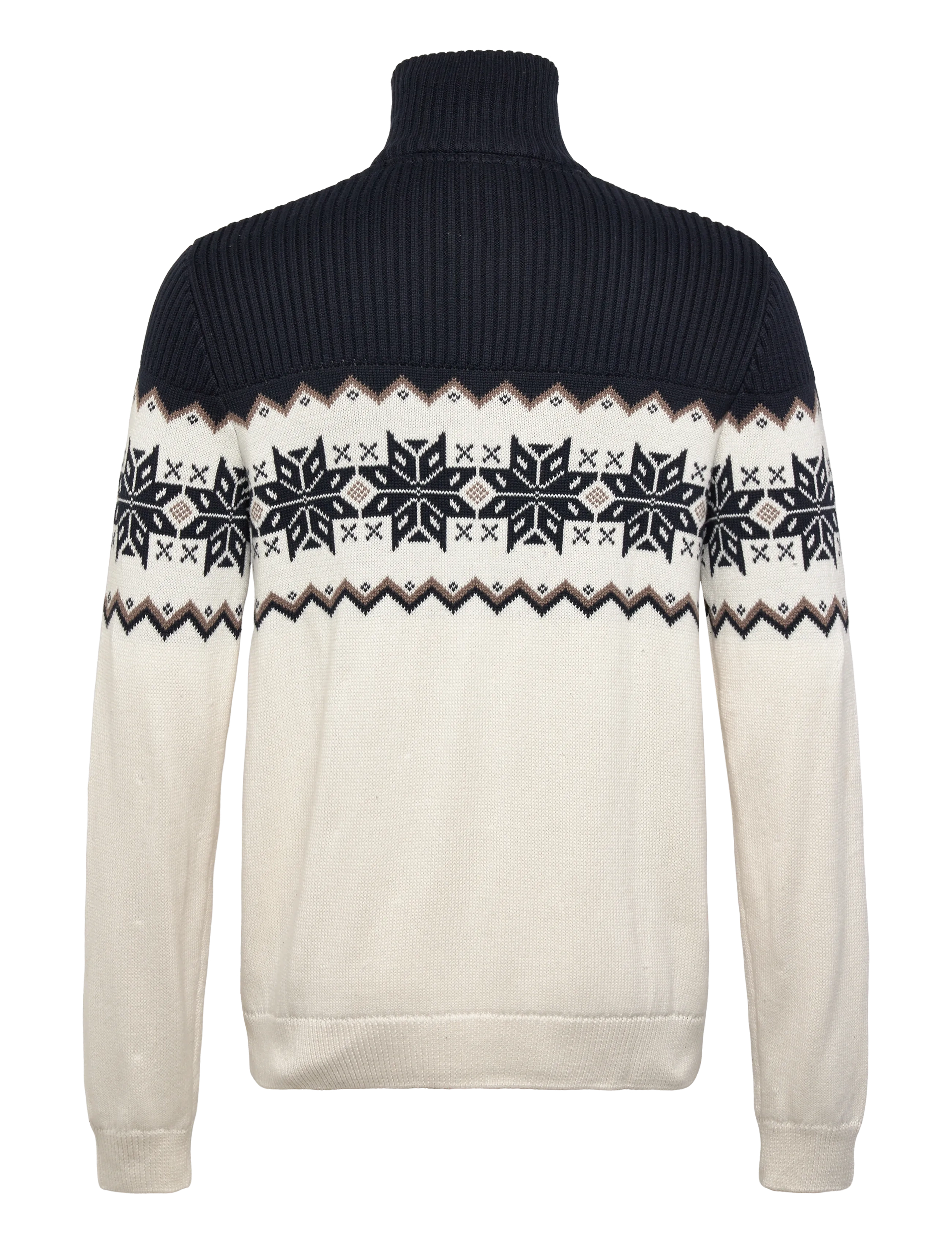 Lindbergh - Jacquard half zip christmas knit - pullover mit halbem reißverschluss - off white - 1