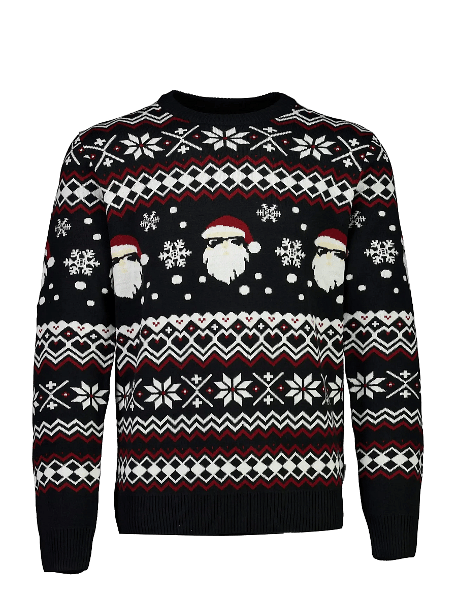 Lindbergh - Santa jacquard sweater - round necks - black - 1