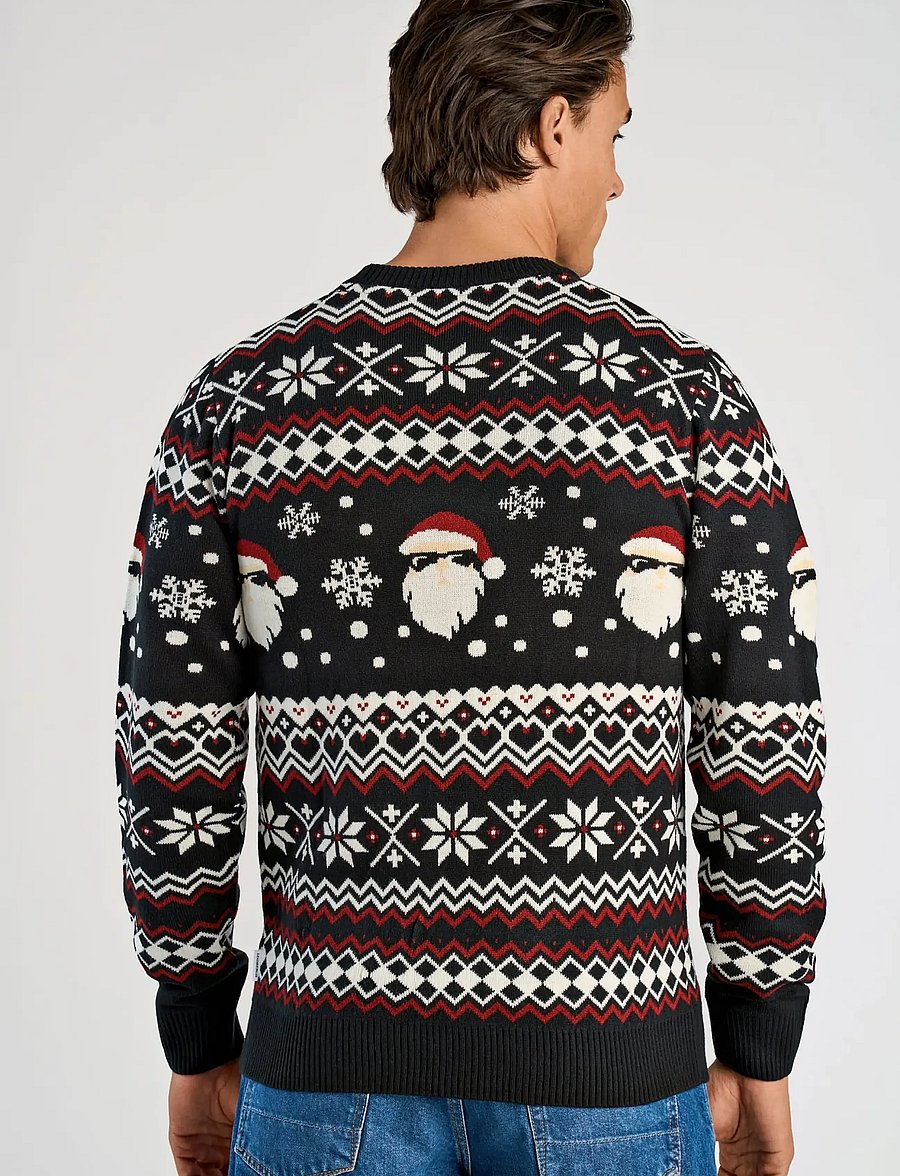 Lindbergh - Santa jacquard sweater - round necks - black - 4