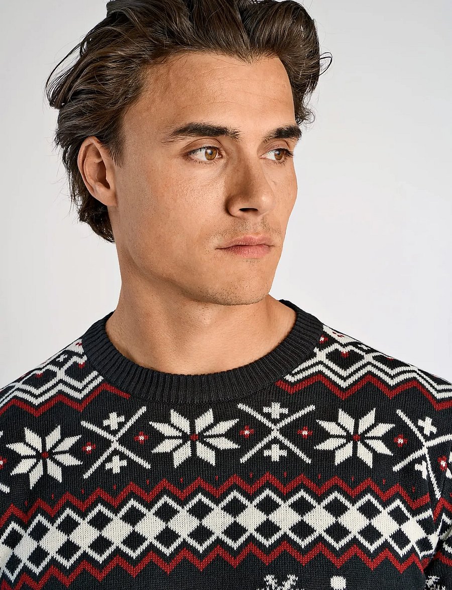 Lindbergh - Santa jacquard sweater - round necks - black - 5