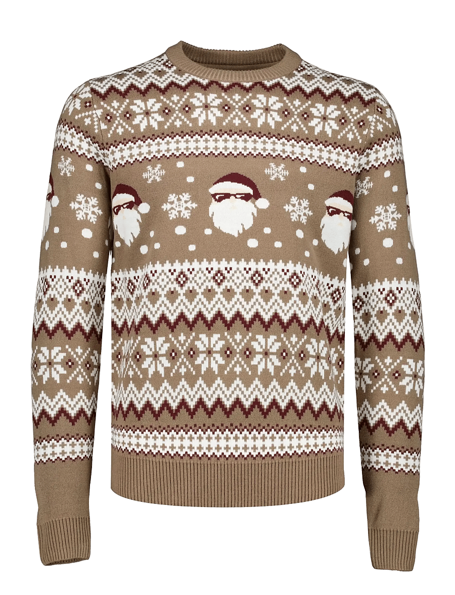 Lindbergh - Santa jacquard sweater - round necks - brown - 1