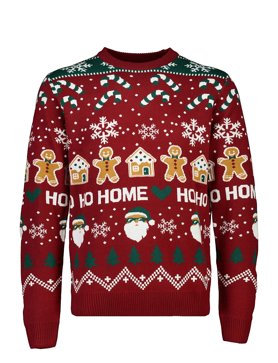Lindbergh - Santa jacquard sweater - round necks - dk red - 1
