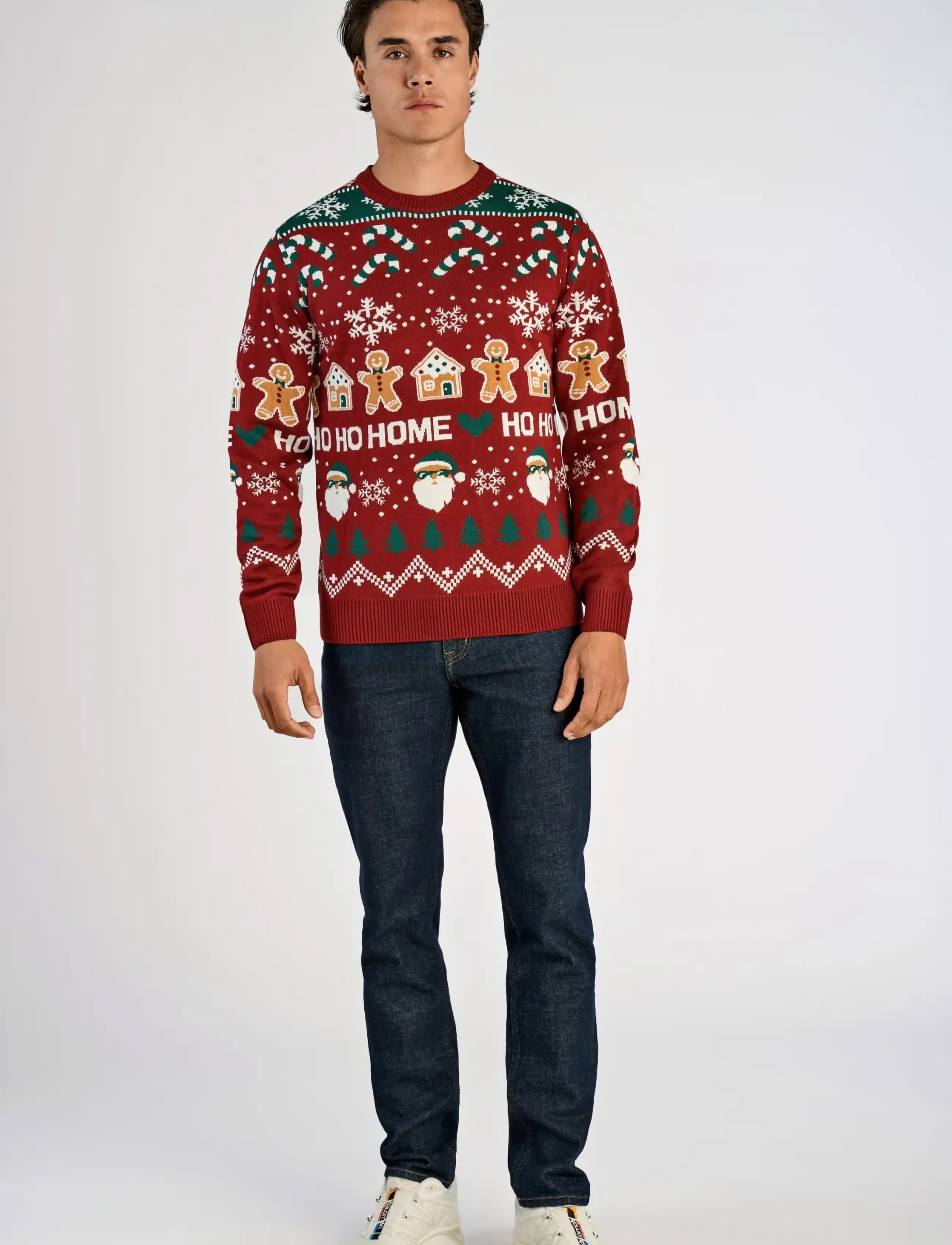 Lindbergh - Santa jacquard sweater - dk red - 0