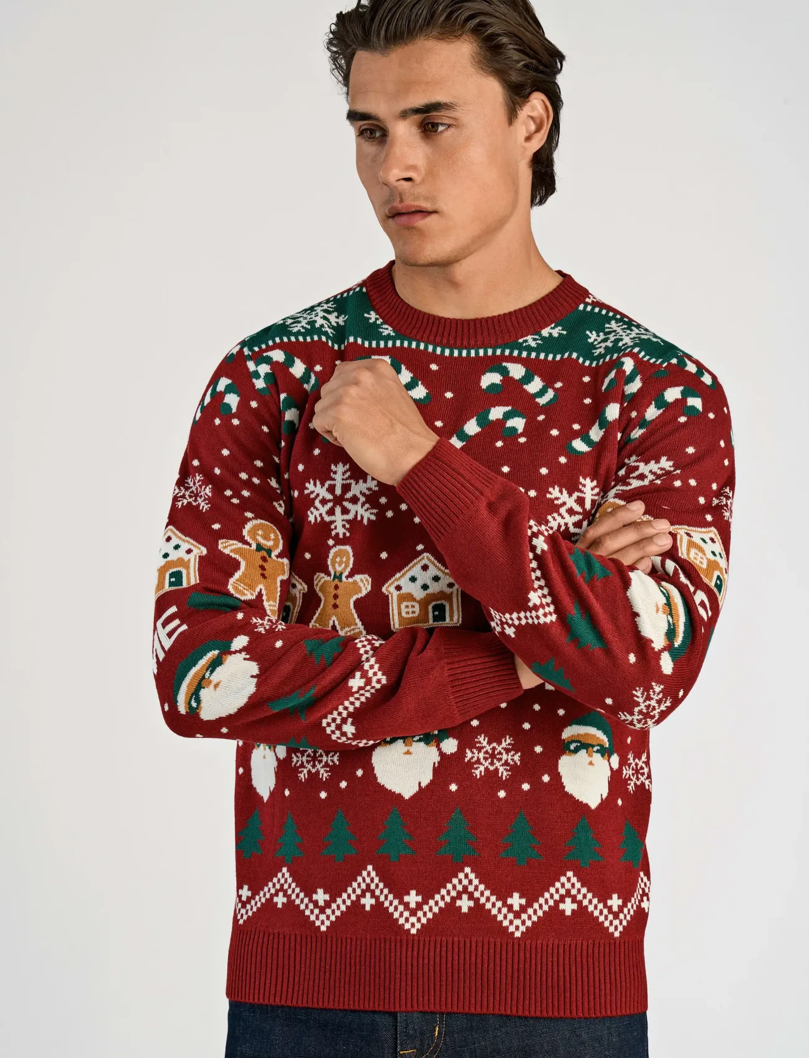 Lindbergh - Santa jacquard sweater - dk red - 3