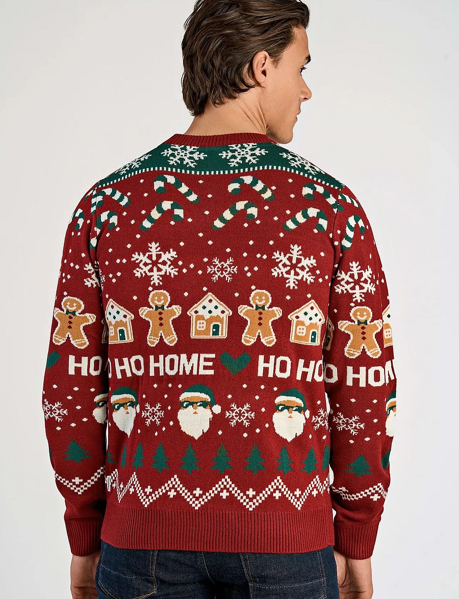 Lindbergh - Santa jacquard sweater - round necks - dk red - 4