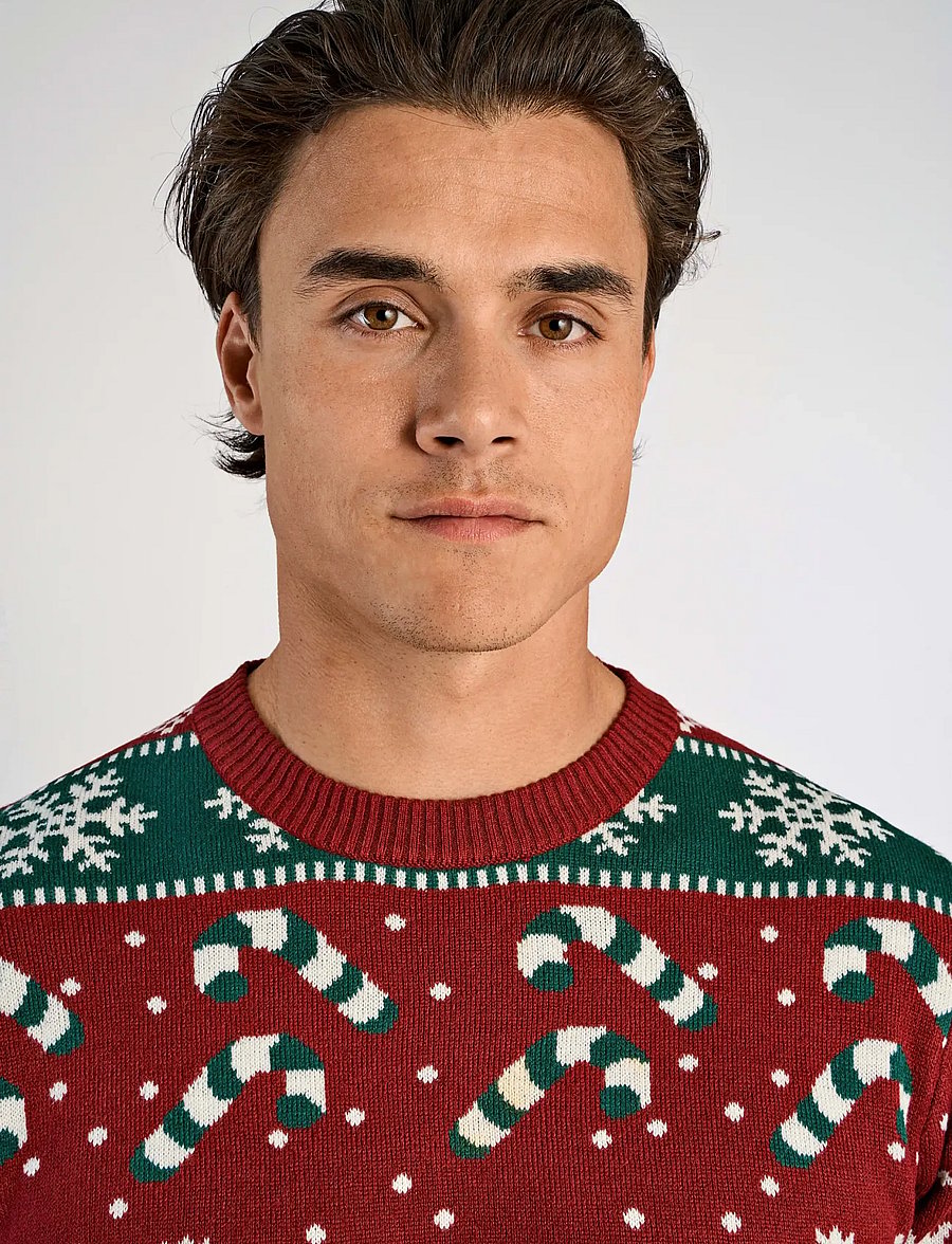Lindbergh - Santa jacquard sweater - round necks - dk red - 5