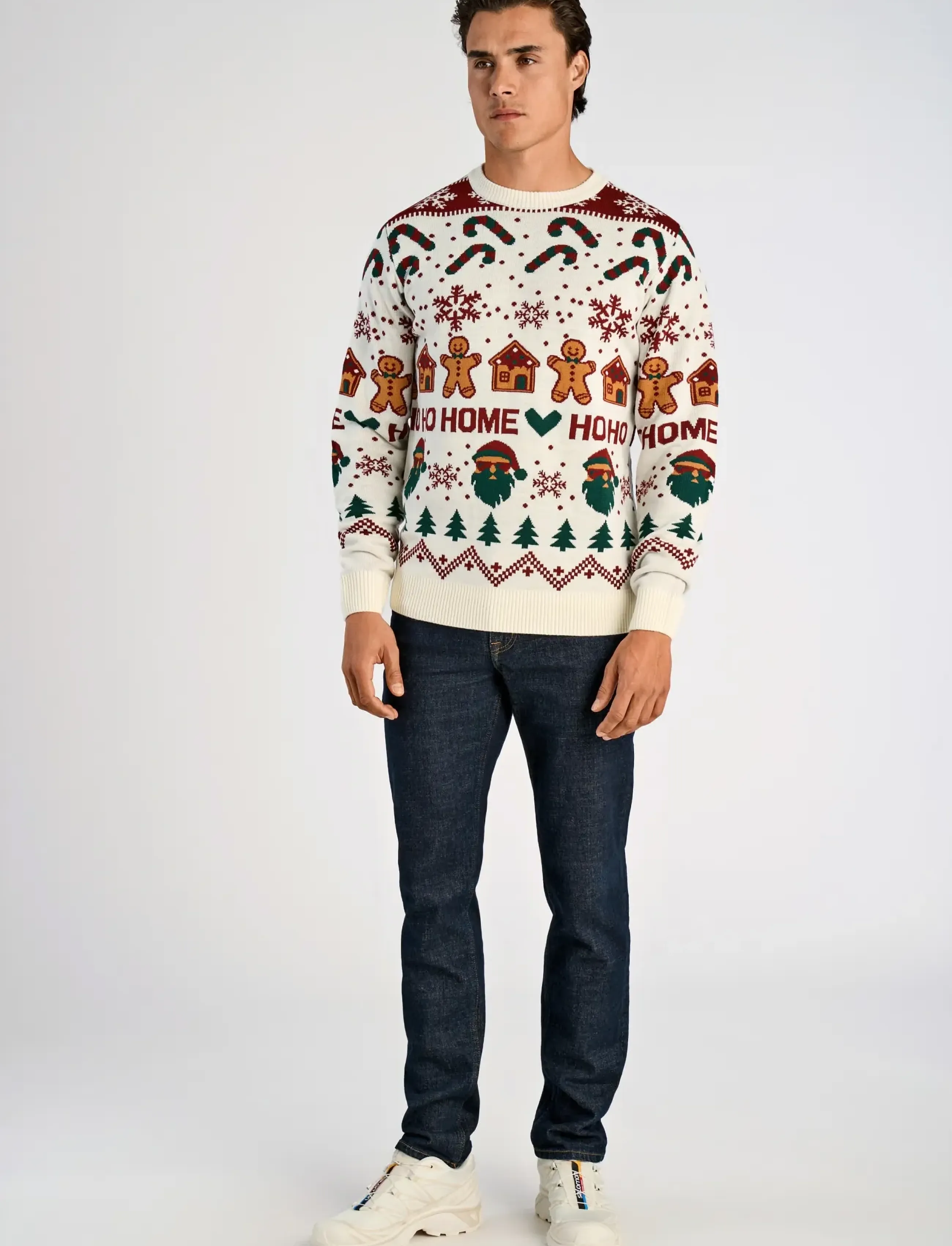 Lindbergh - Santa jacquard sweater - rund hals - off white - 0