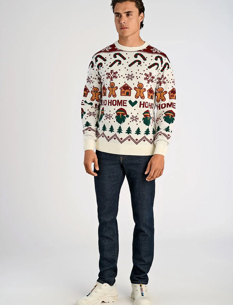 Lindbergh - Santa jacquard sweater - rund hals - off white - 0