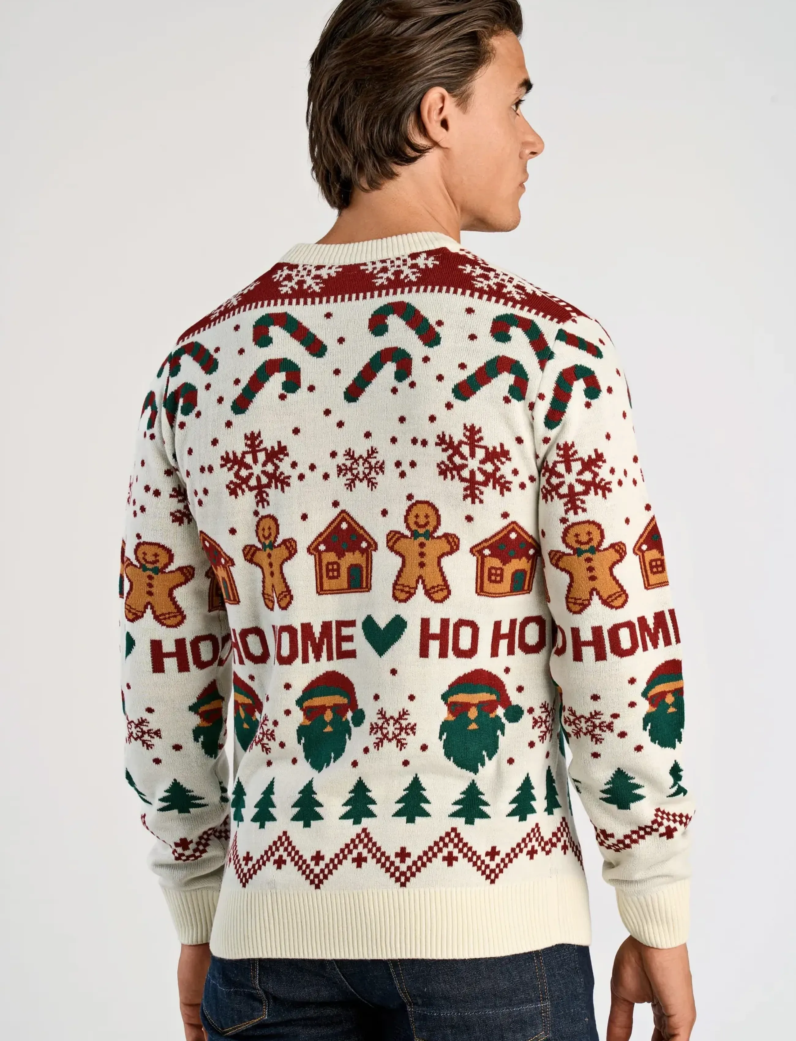 Lindbergh - Santa jacquard sweater - rund hals - off white - 4