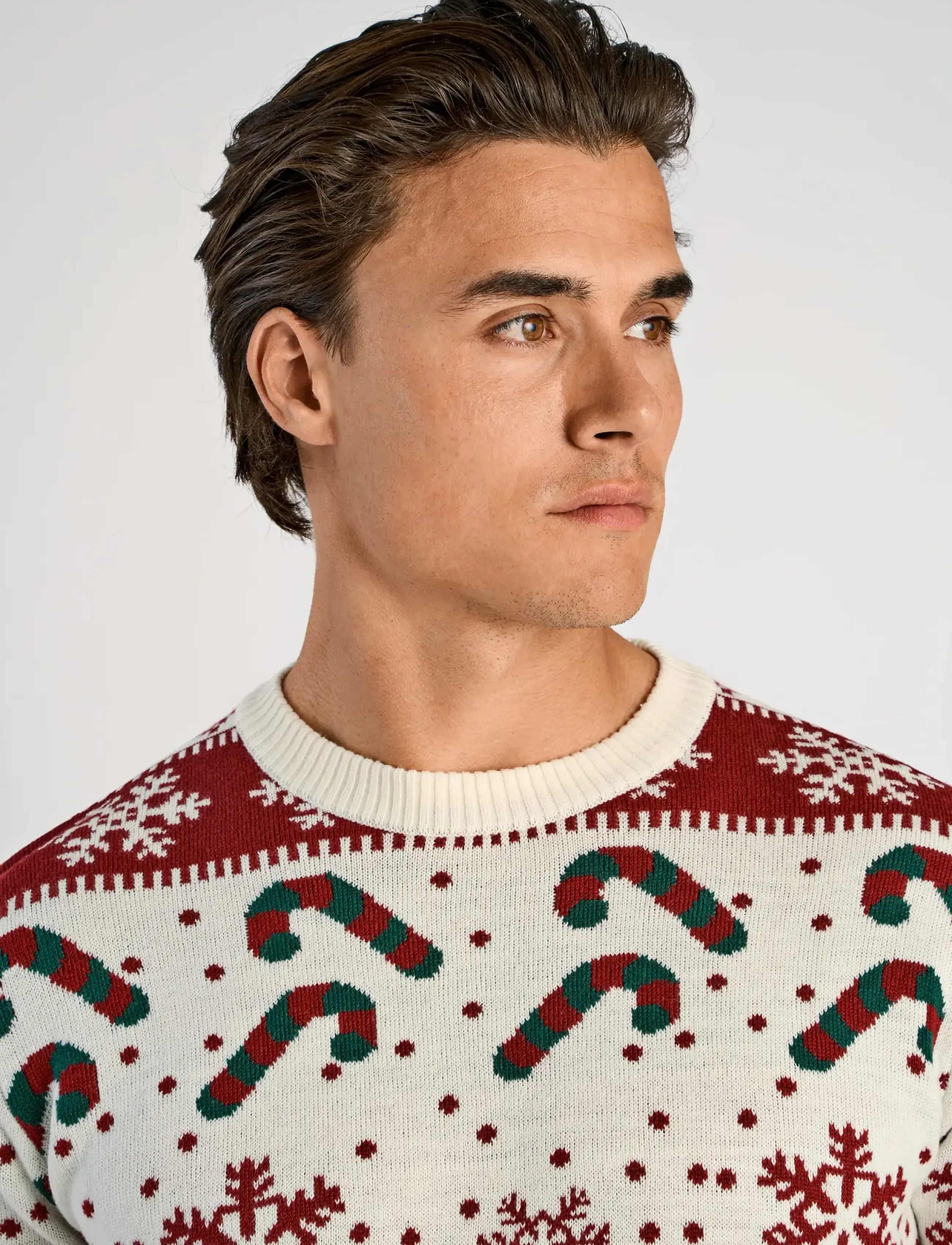Lindbergh - Santa jacquard sweater - rund hals - off white - 5
