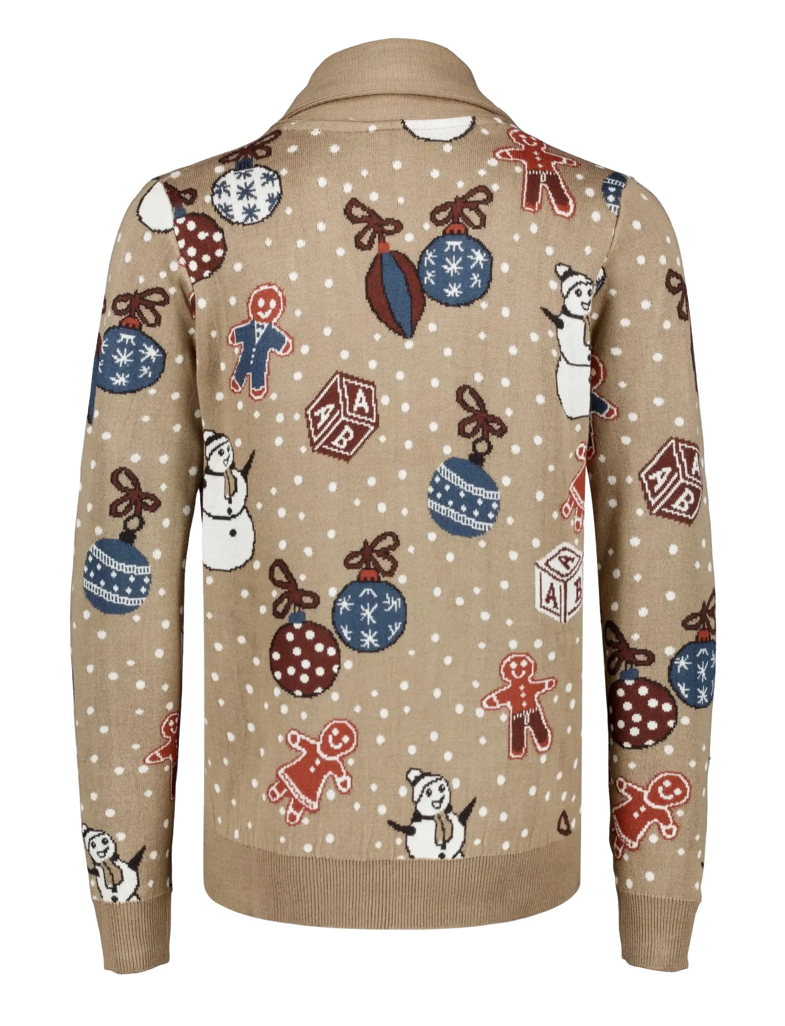 Lindbergh - Xmas shawl collar cardigan - kardiganid - brown - 2