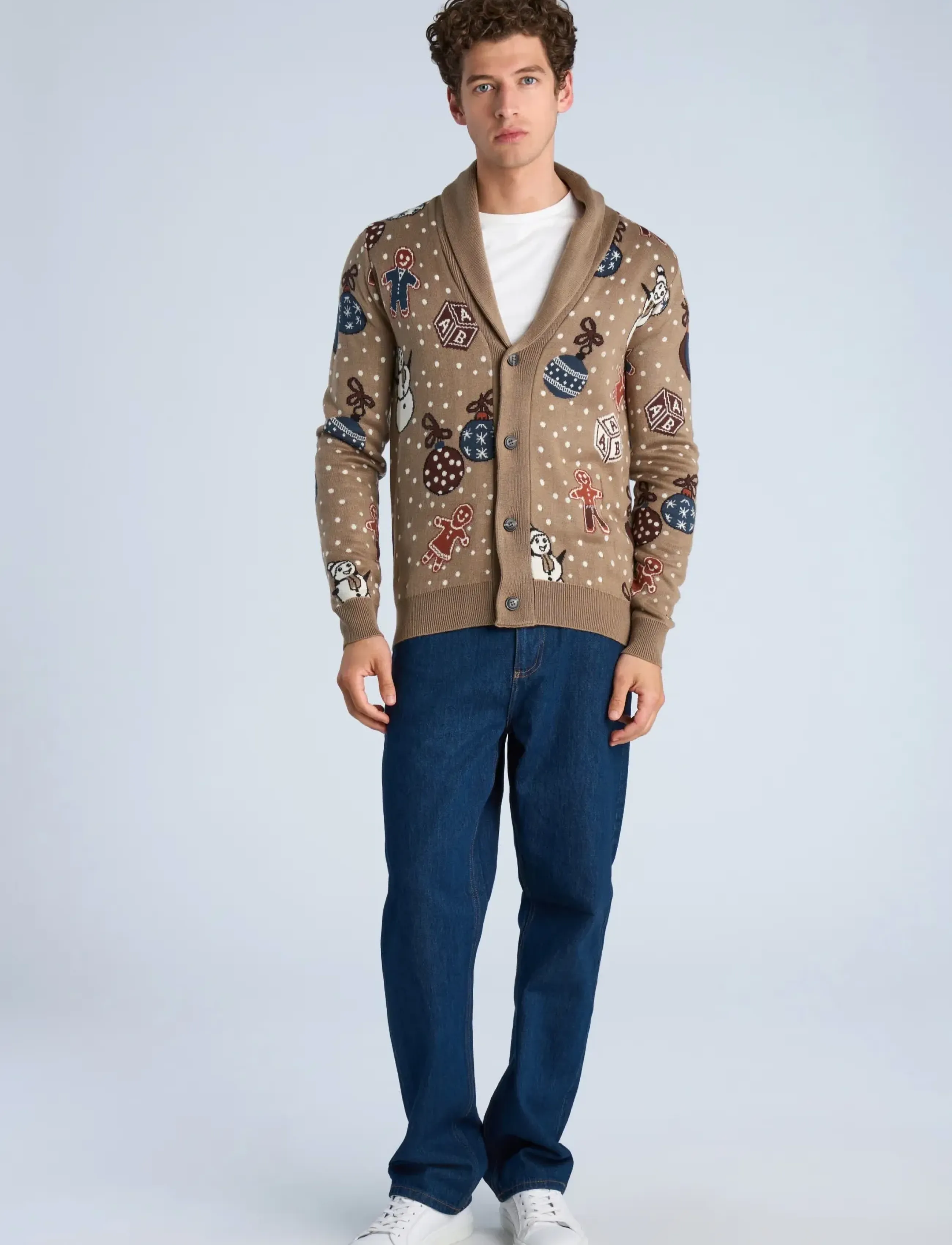 Xmas Shawl Collar Cardigan