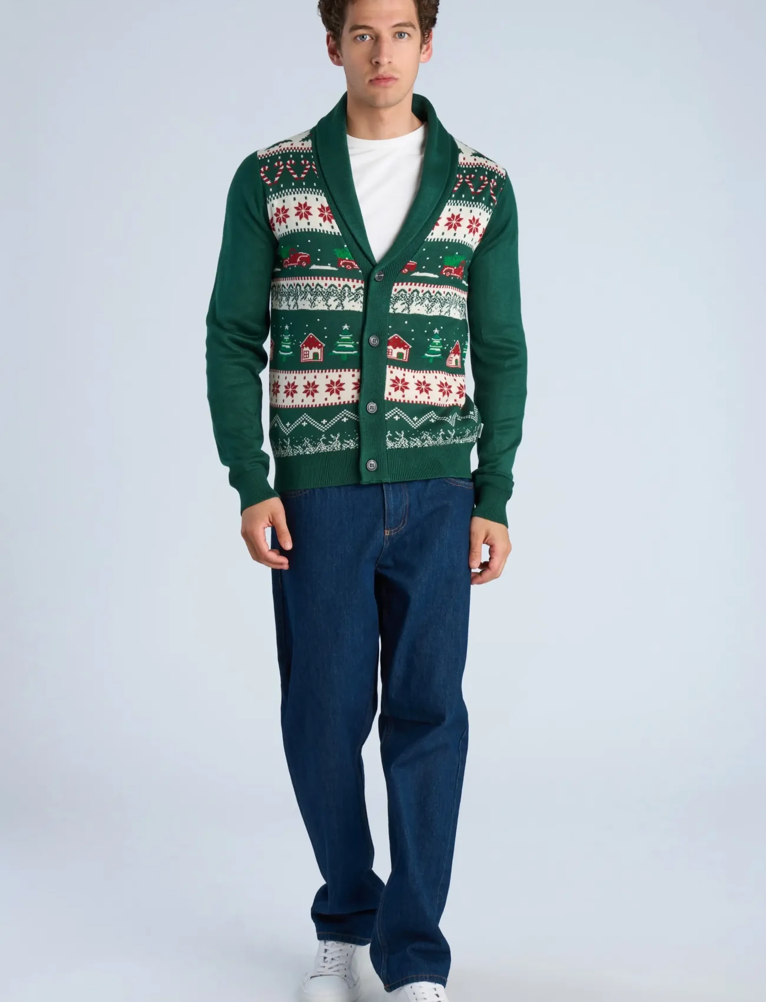 Xmas Shawl Collar Cardigan