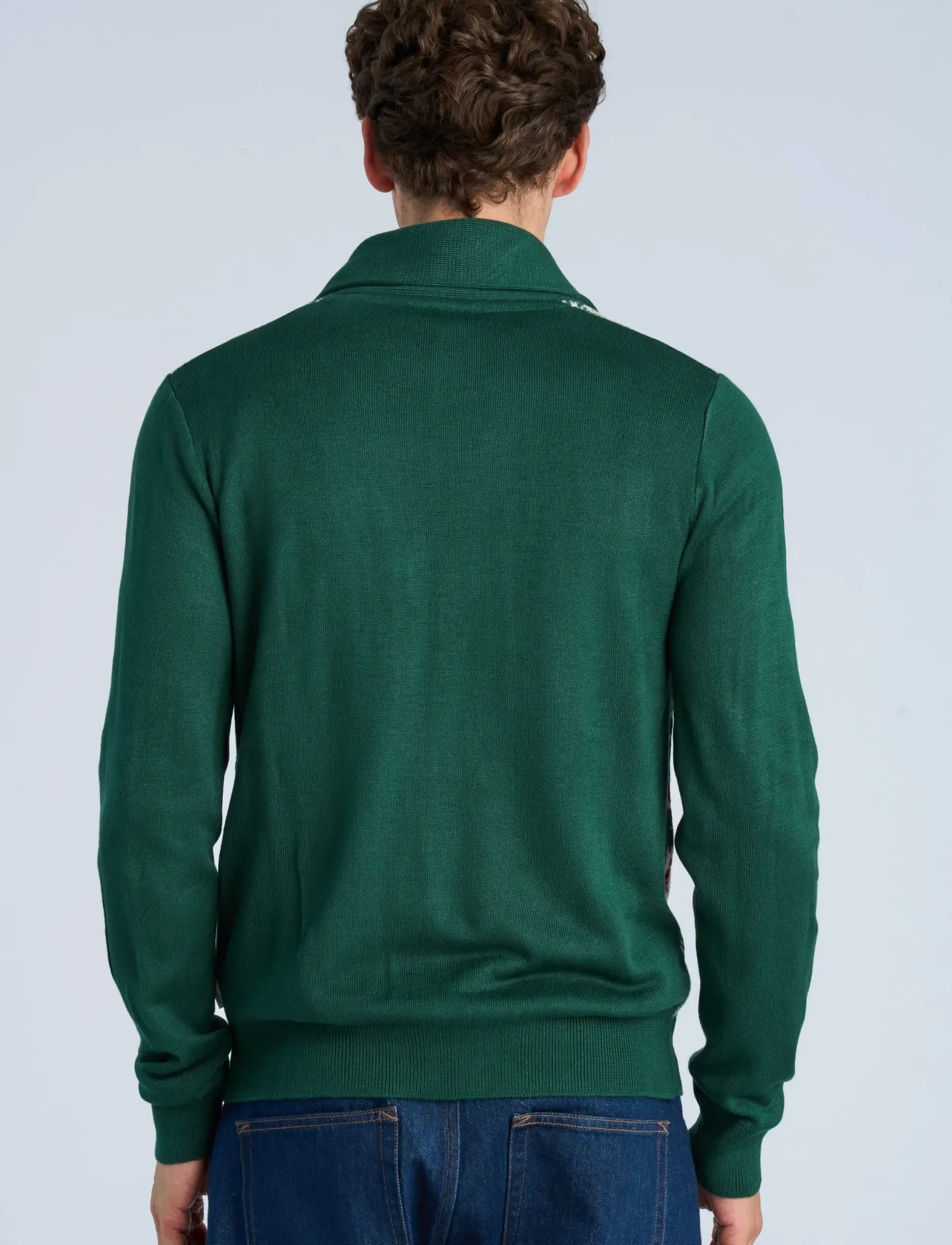 Lindbergh - Xmas shawl collar cardigan - kardiganid - green - 4