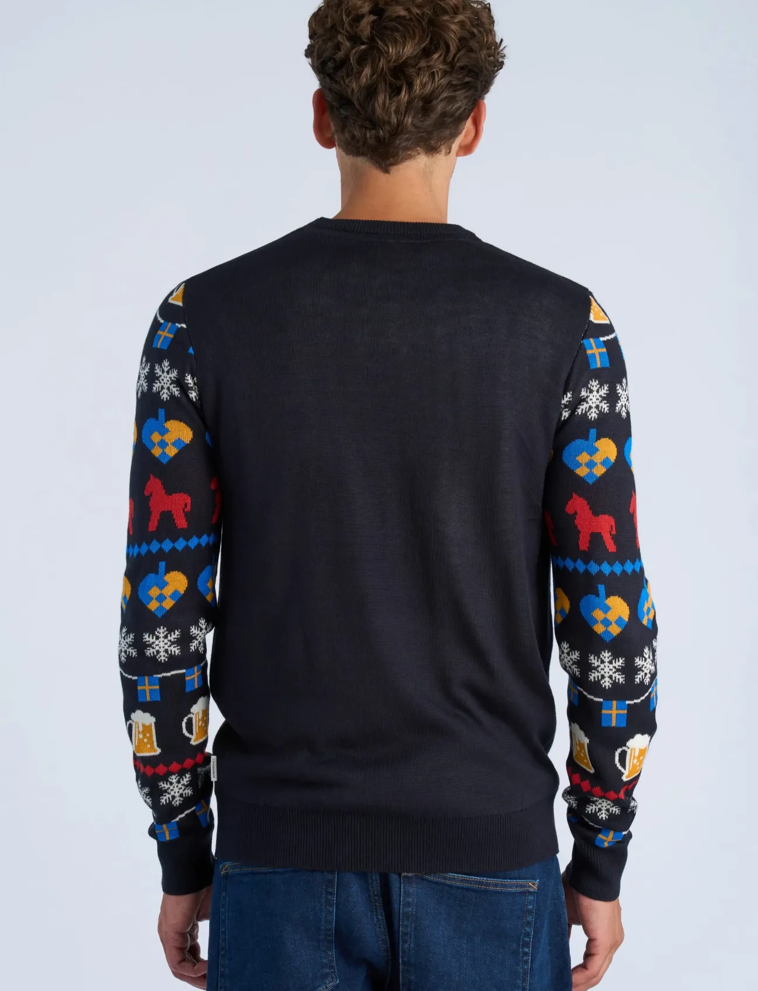 Lindbergh - Xmas cheers o-neck sweater - round necks - blue - 4
