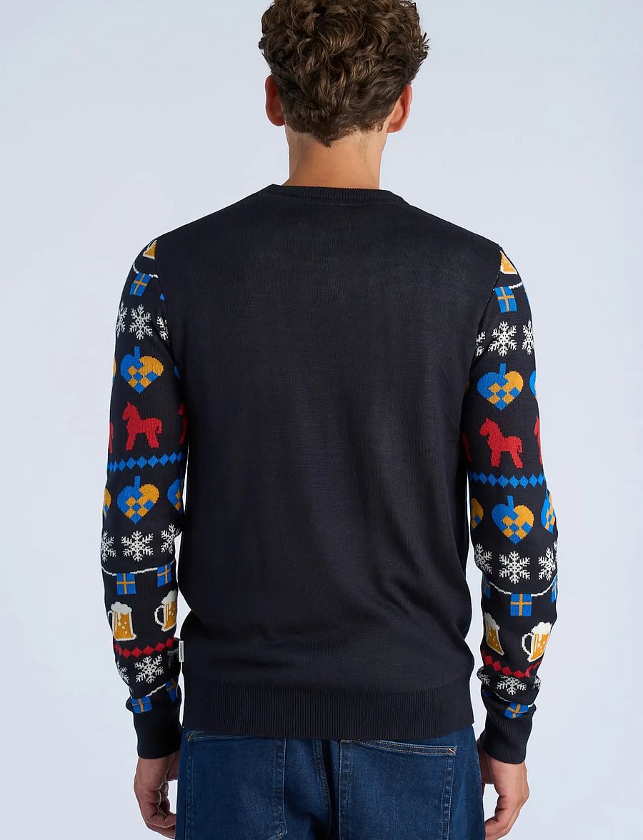 Lindbergh - Xmas cheers o-neck sweater - round necks - blue - 4