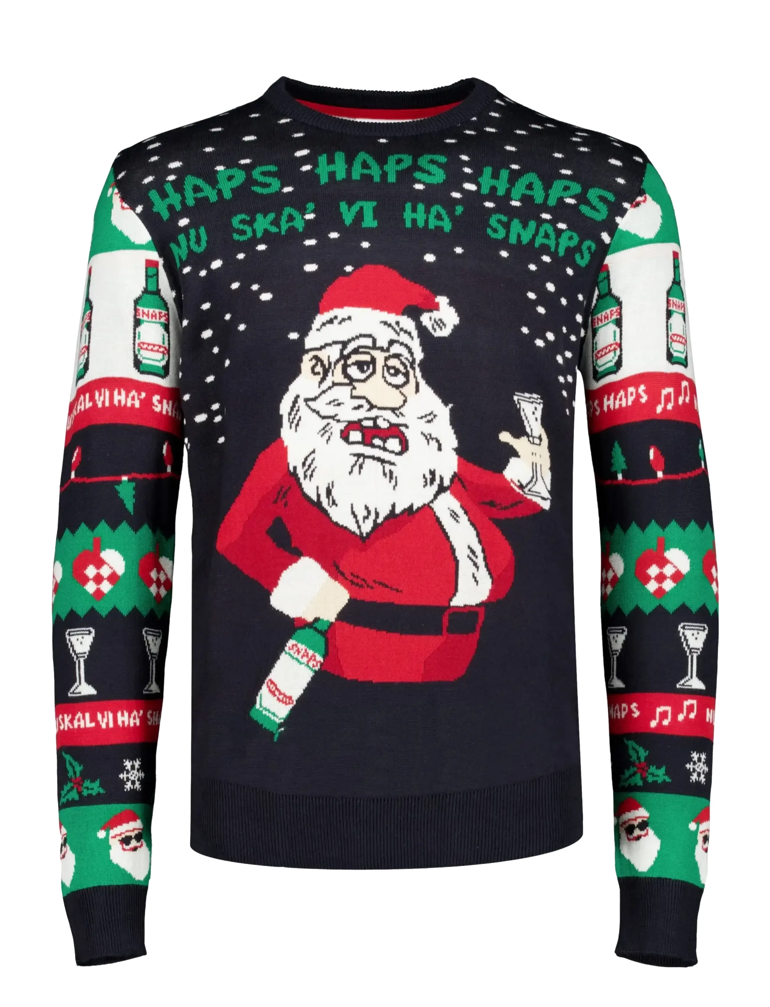 Lindbergh Xmas cheers o-neck sweater - Kläder - DK BLUE / navy