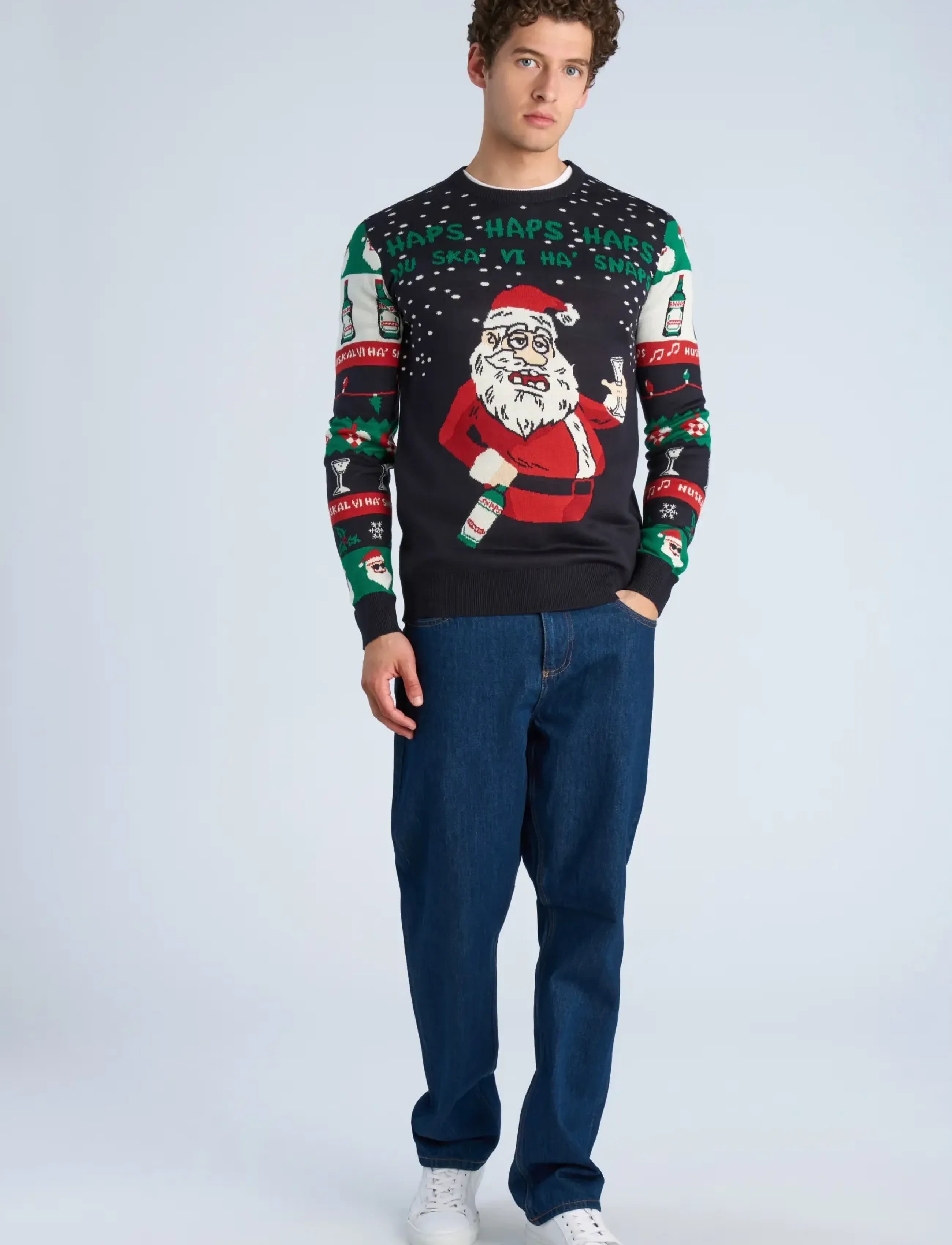 Lindbergh - Xmas cheers o-neck sweater - rundhalsad - dk blue - 0