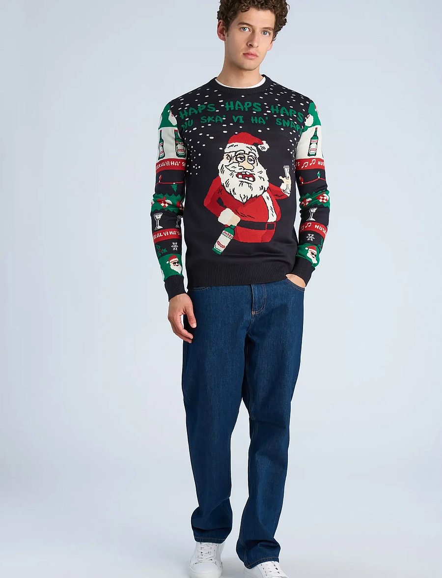 Lindbergh - Xmas cheers o-neck sweater - rundhalsad - dk blue - 0