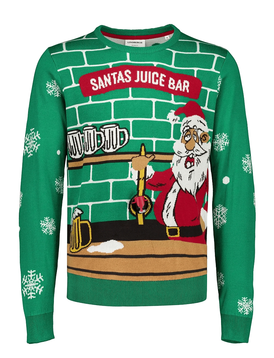 Lindbergh - Interactive xmas knit - rundhalsad - green - 1