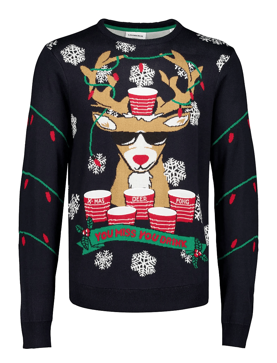 Lindbergh - Interactive xmas knit - rundhals - navy - 1