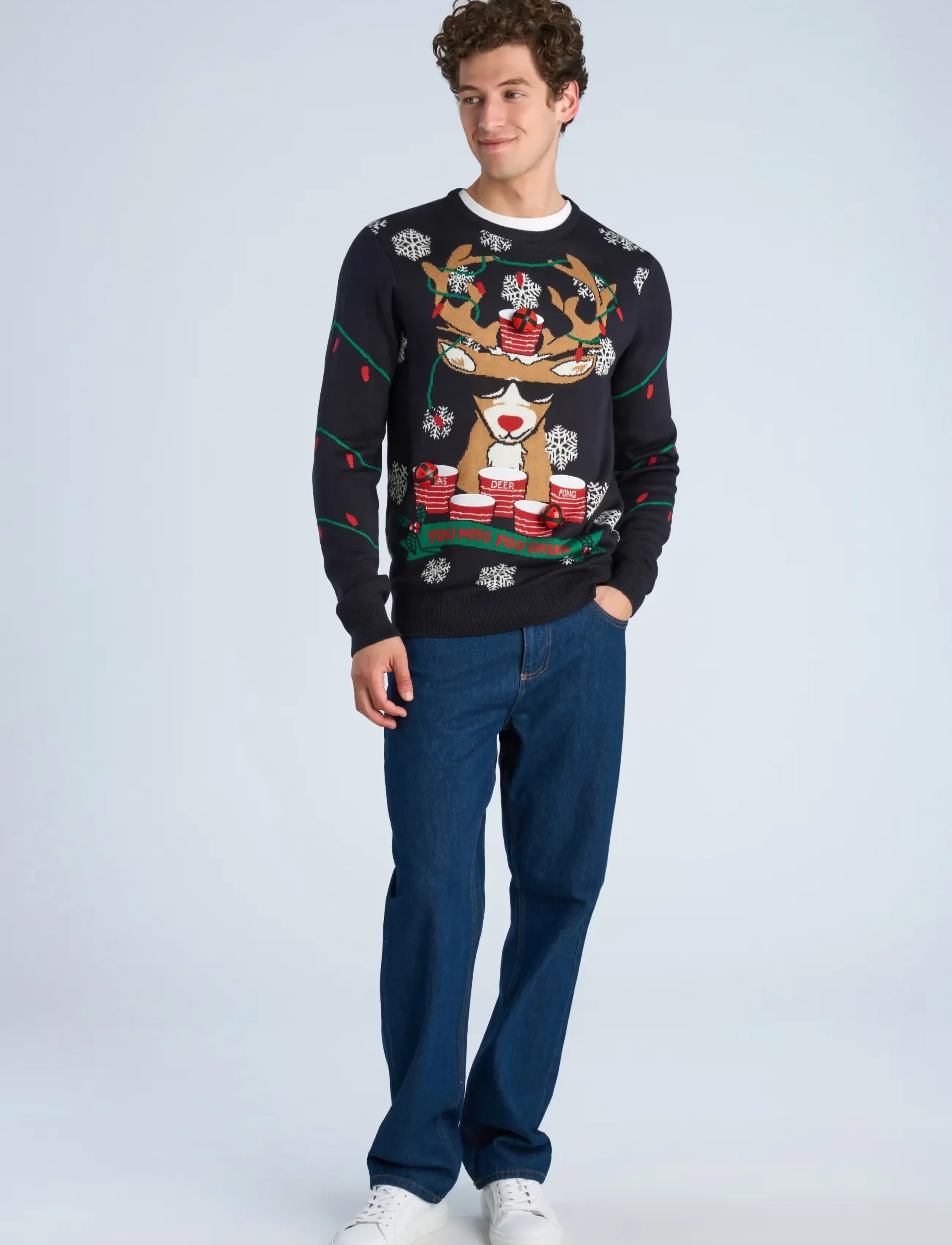 Lindbergh - Interactive xmas knit - rundhals - navy - 0