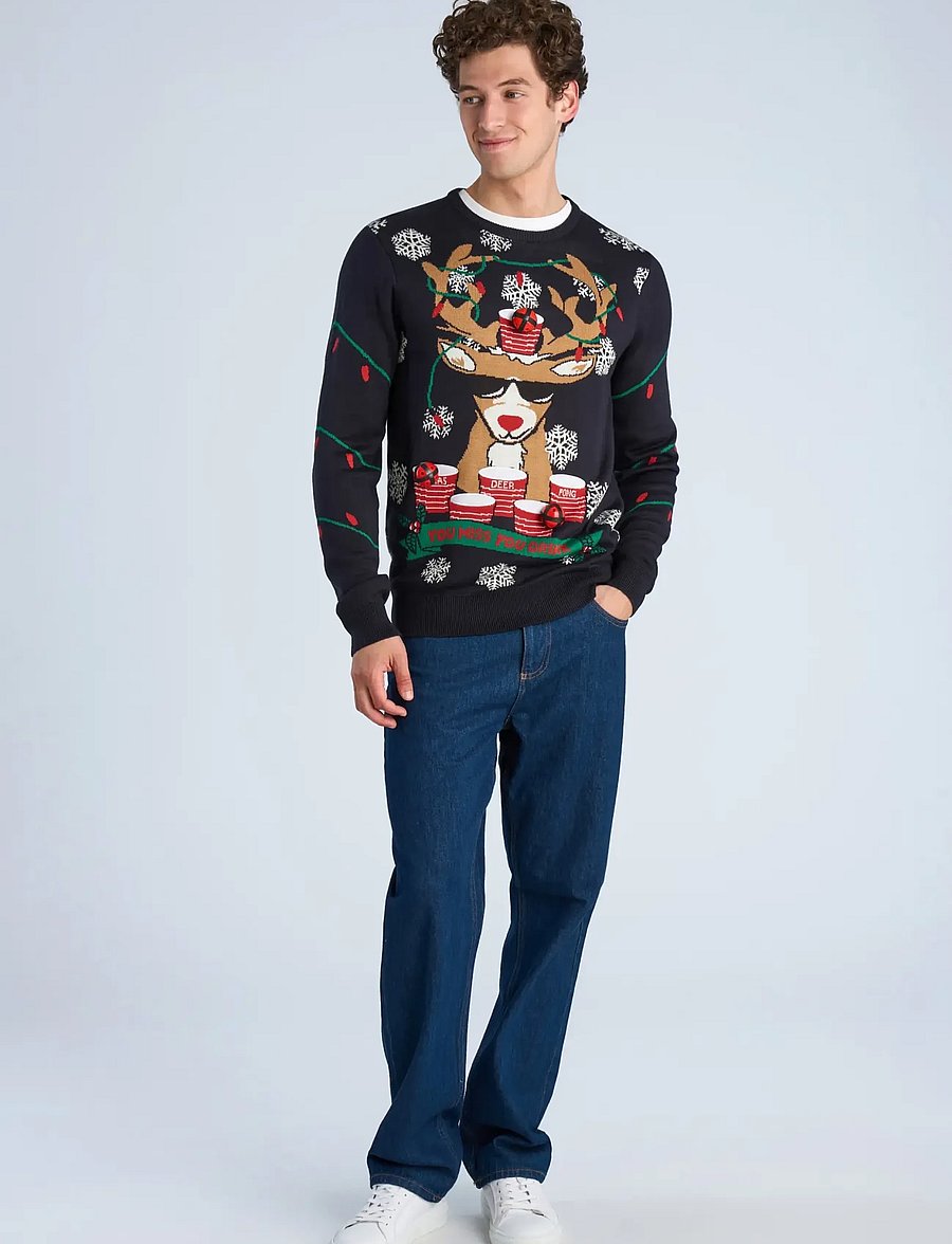 Lindbergh - Interactive xmas knit - rundhals - navy - 0