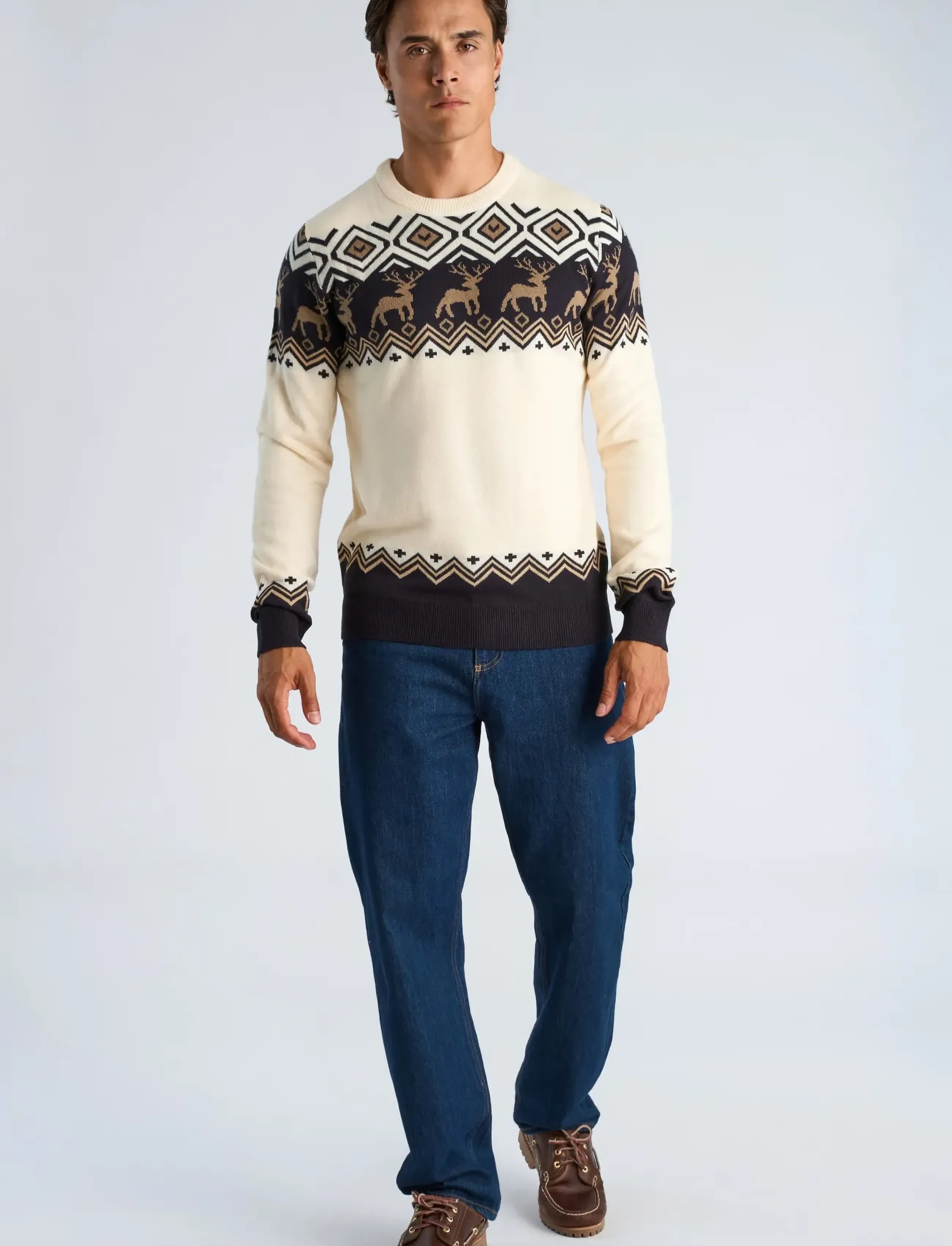 Lindbergh Christmas jacquard sweater - Kollektionen - ECRU / cream