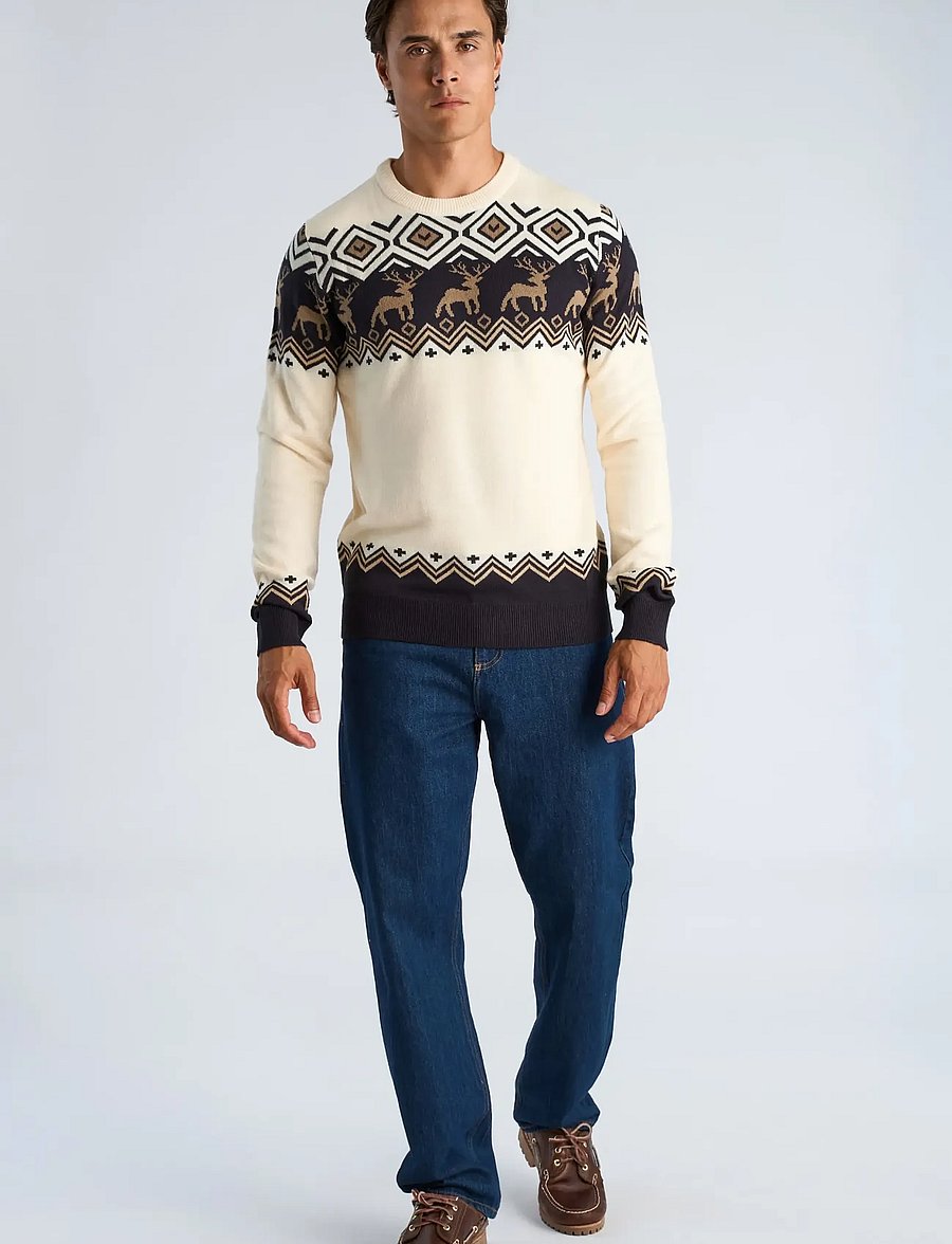 Lindbergh - Christmas jacquard sweater - rund hals - ecru - 0