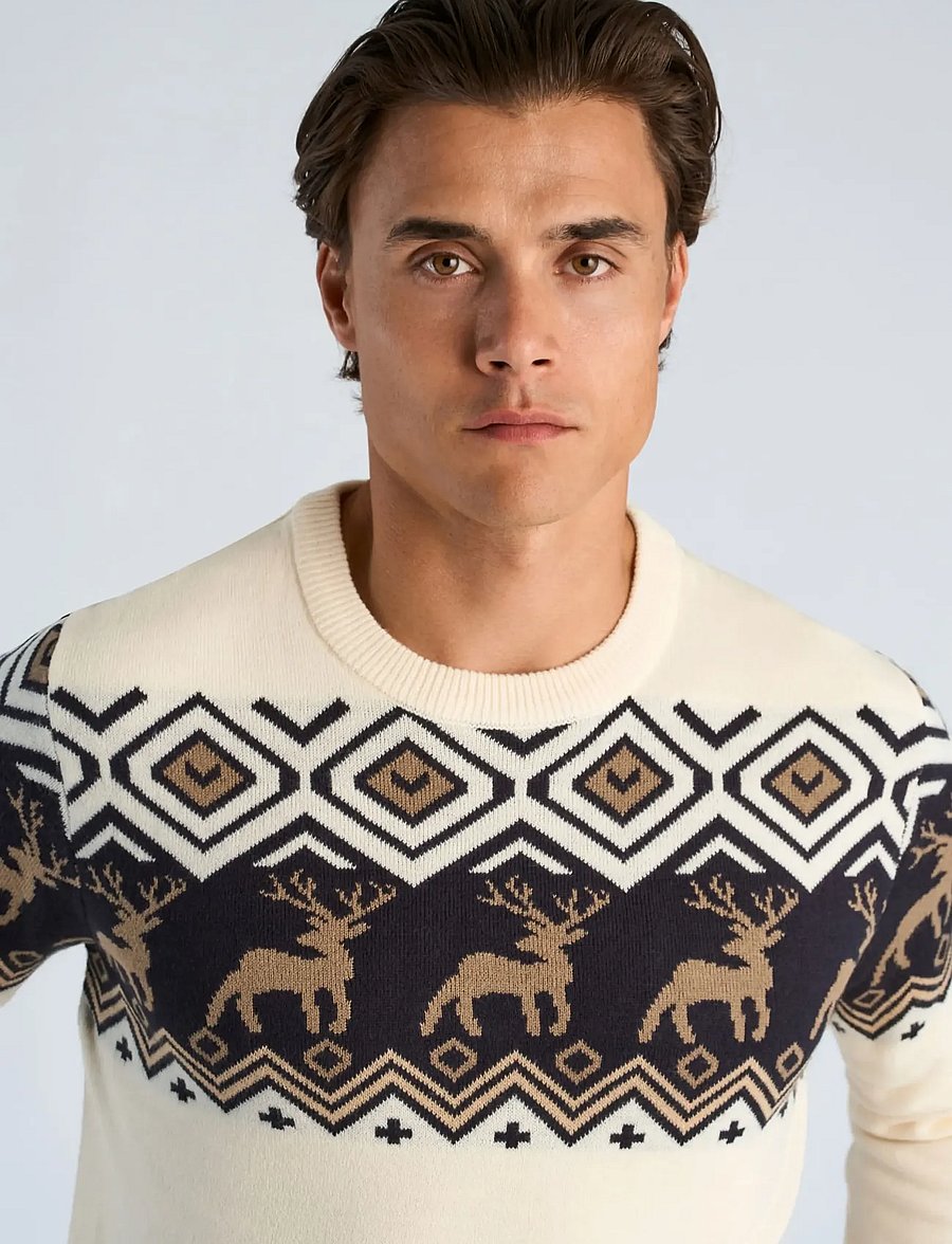 Lindbergh - Christmas jacquard sweater - rund hals - ecru - 5