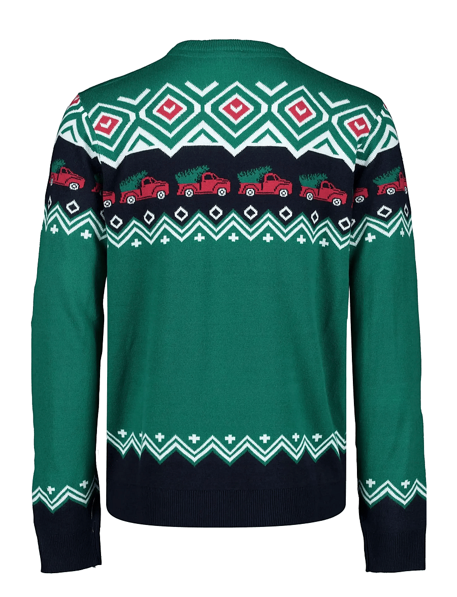 Lindbergh - Christmas jacquard sweater - round necks - green - 2