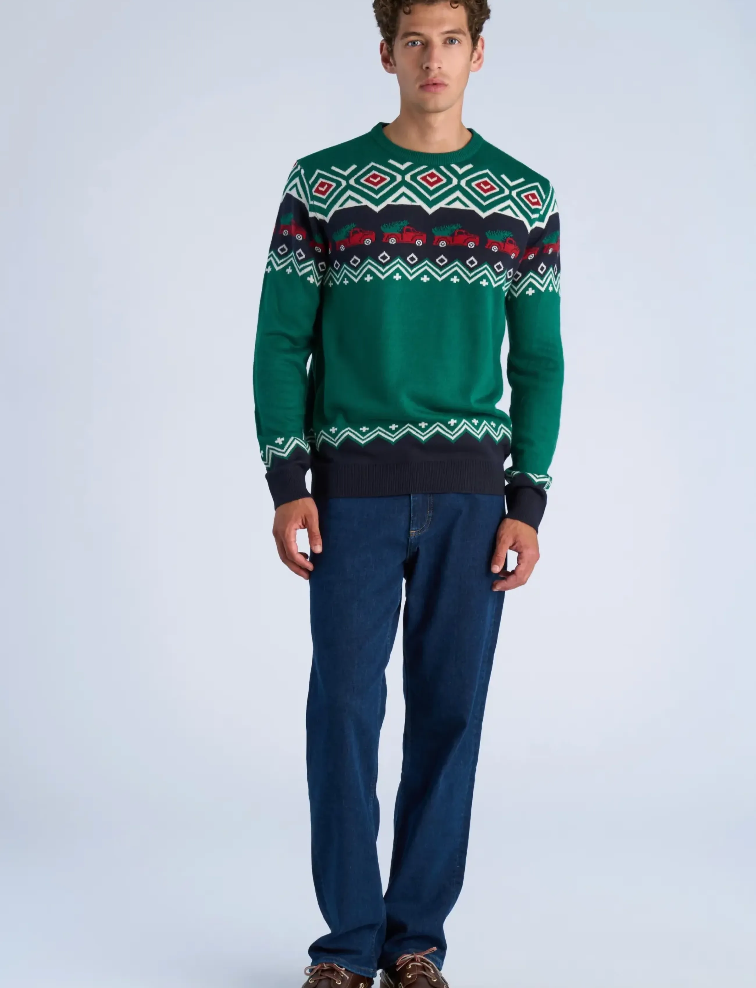 Lindbergh - Christmas jacquard sweater - green - 0
