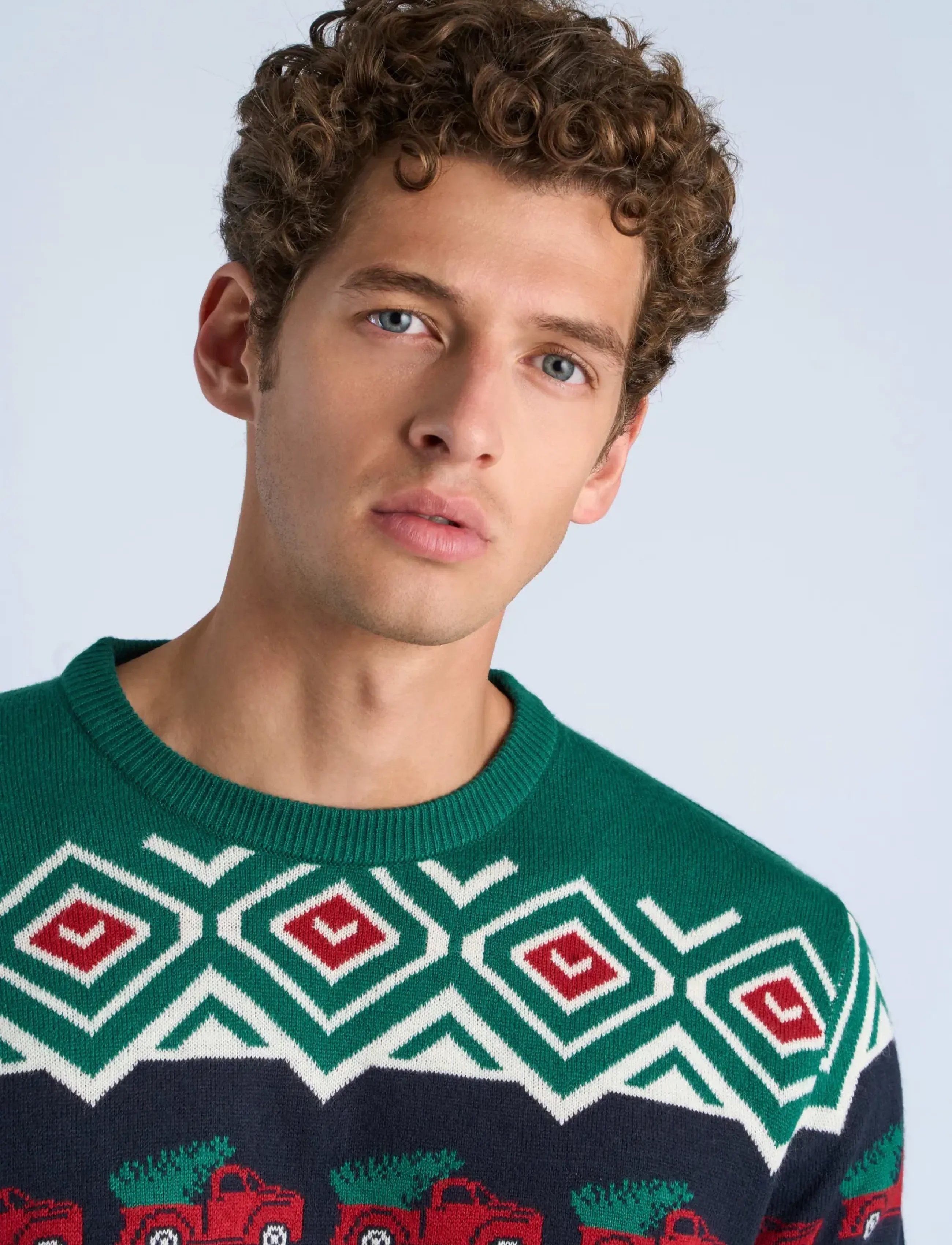 Lindbergh - Christmas jacquard sweater - green - 5