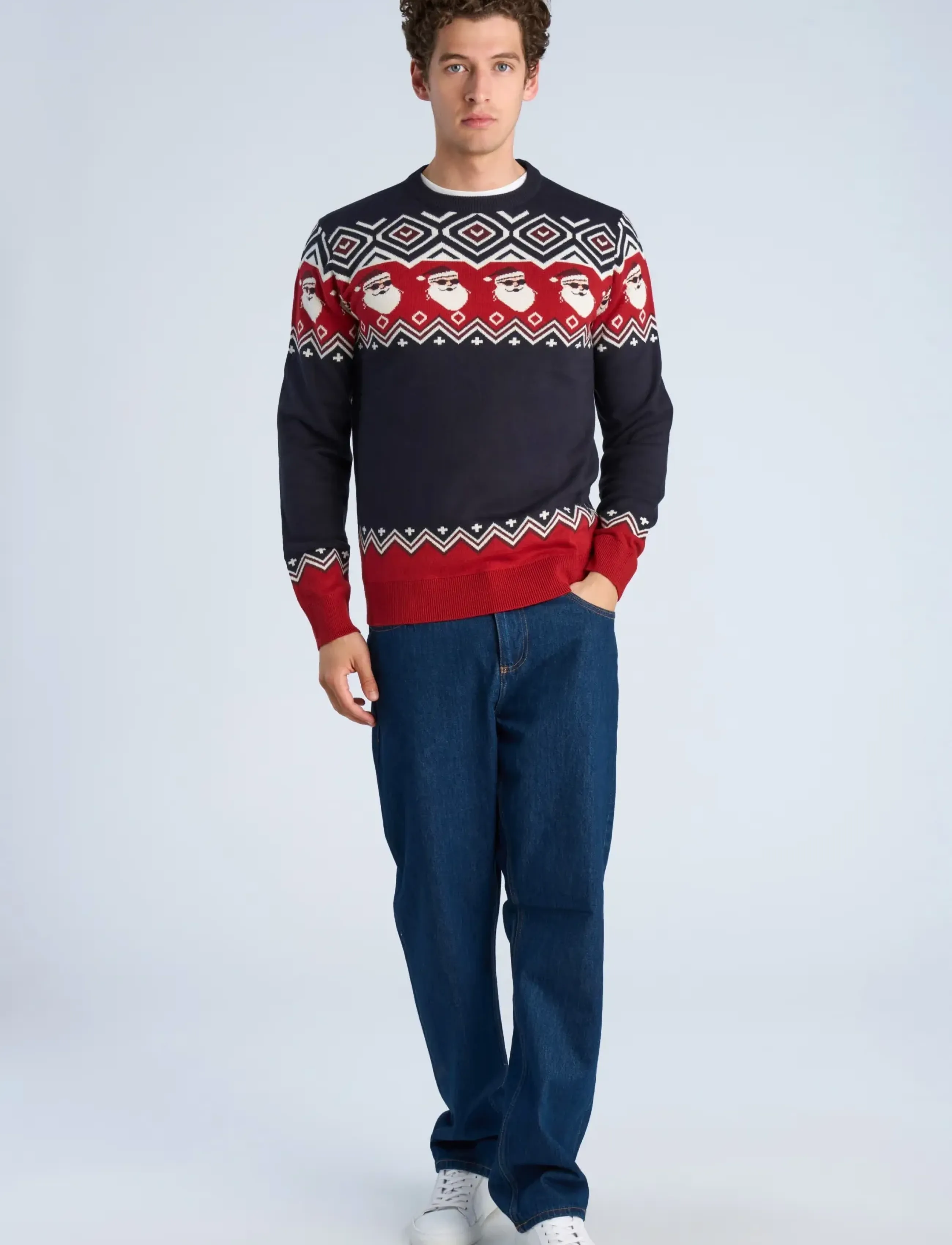 Lindbergh - Christmas jacquard sweater - navy - 0
