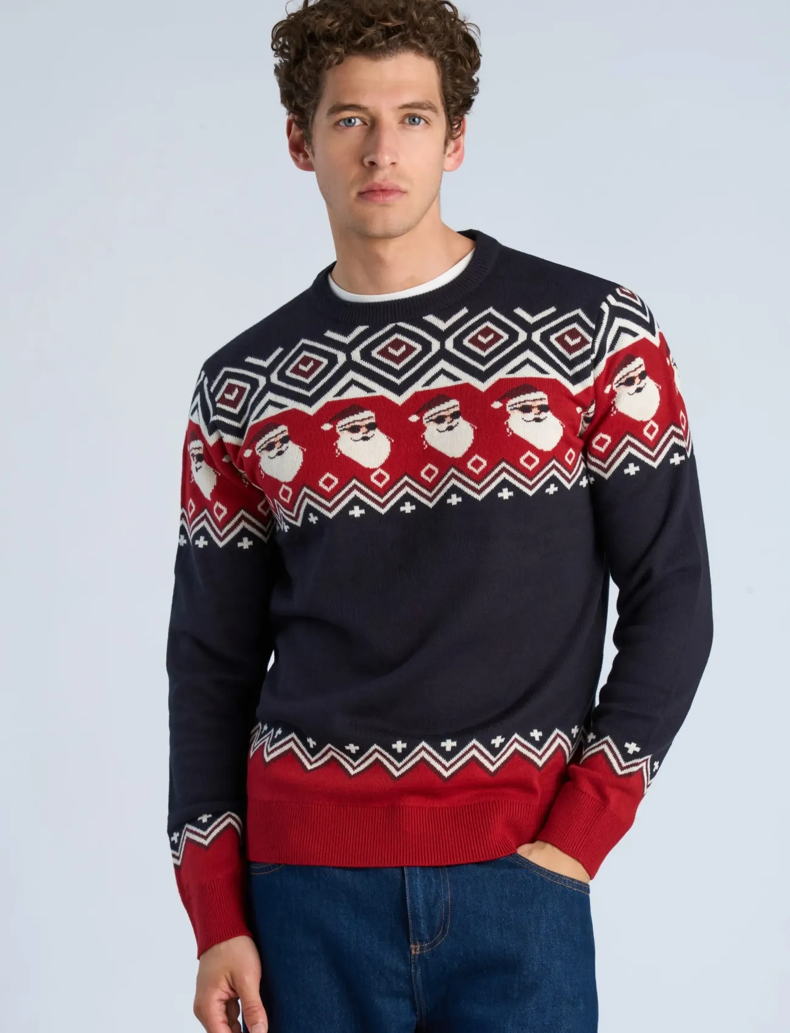 Lindbergh - Christmas jacquard sweater - navy - 3