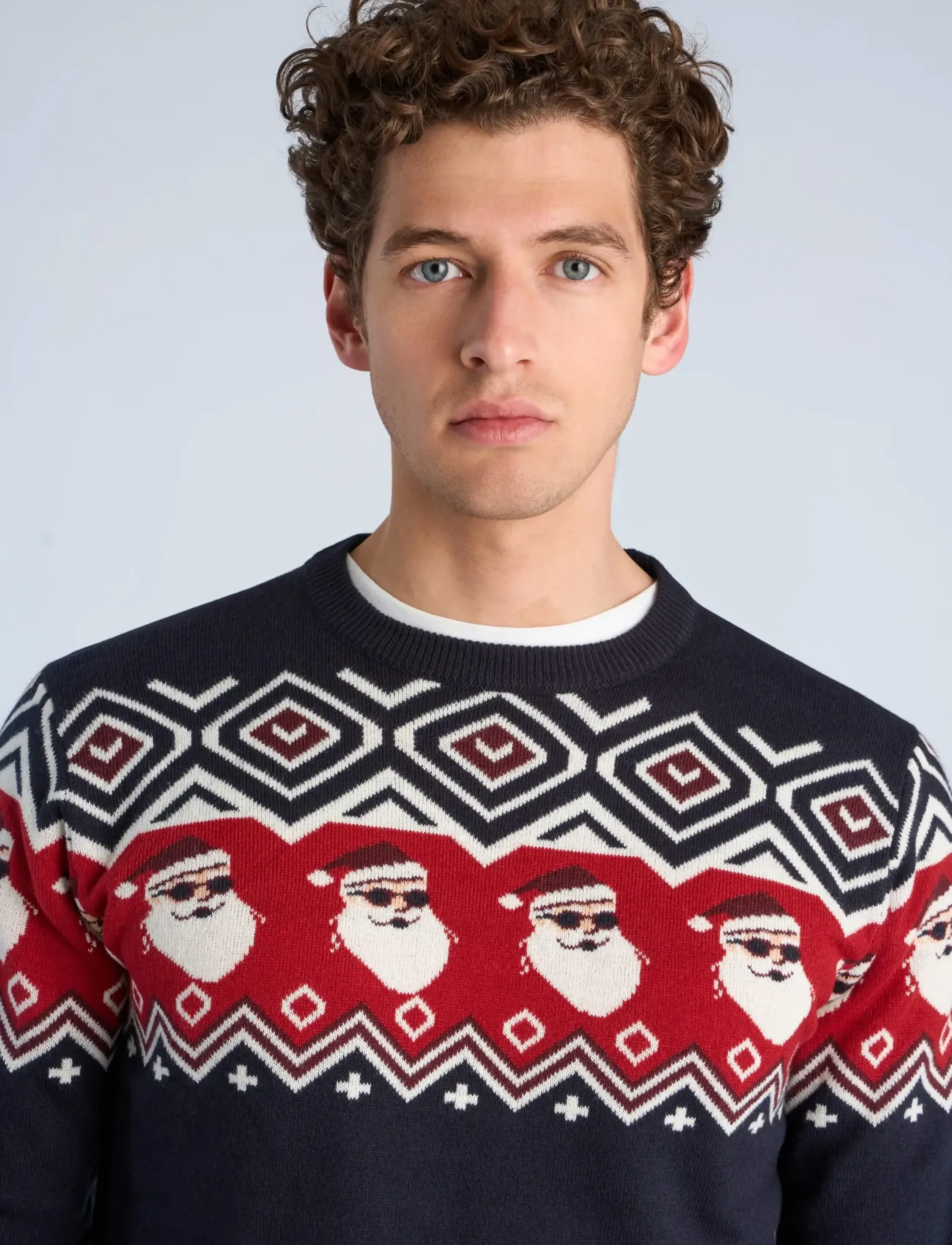 Lindbergh - Christmas jacquard sweater - navy - 5