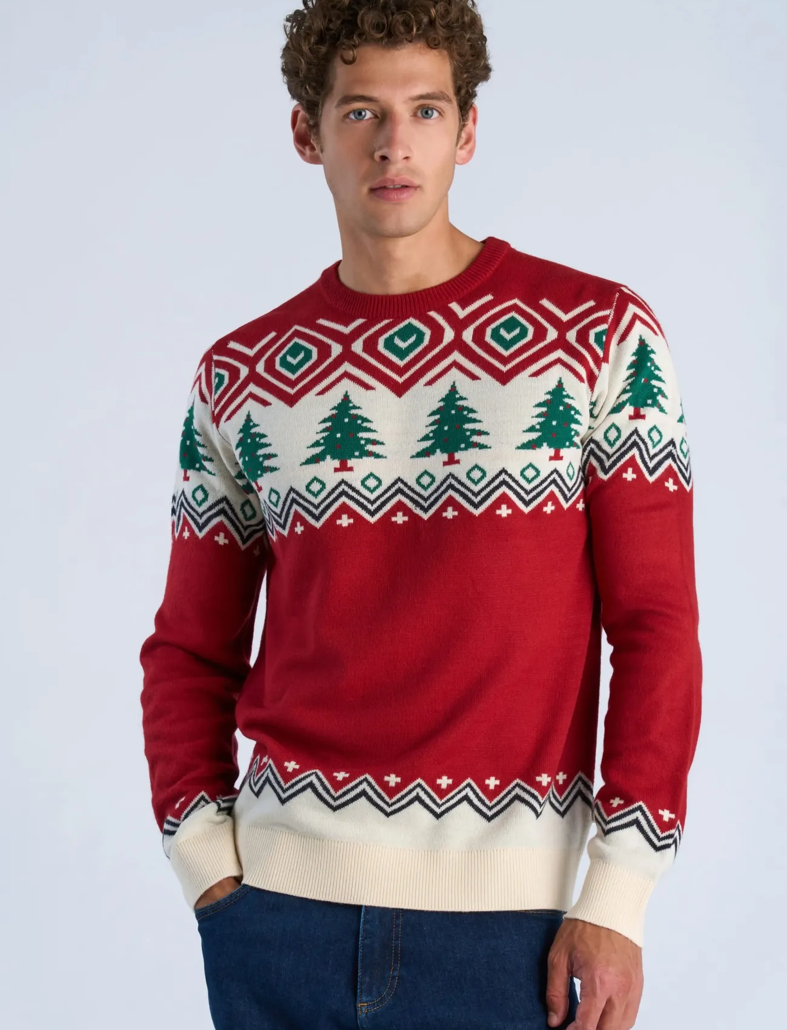 Lindbergh - Christmas jacquard sweater - red - 3