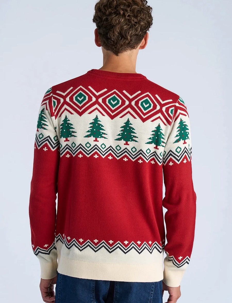 Lindbergh - Christmas jacquard sweater - rundhals - red - 4